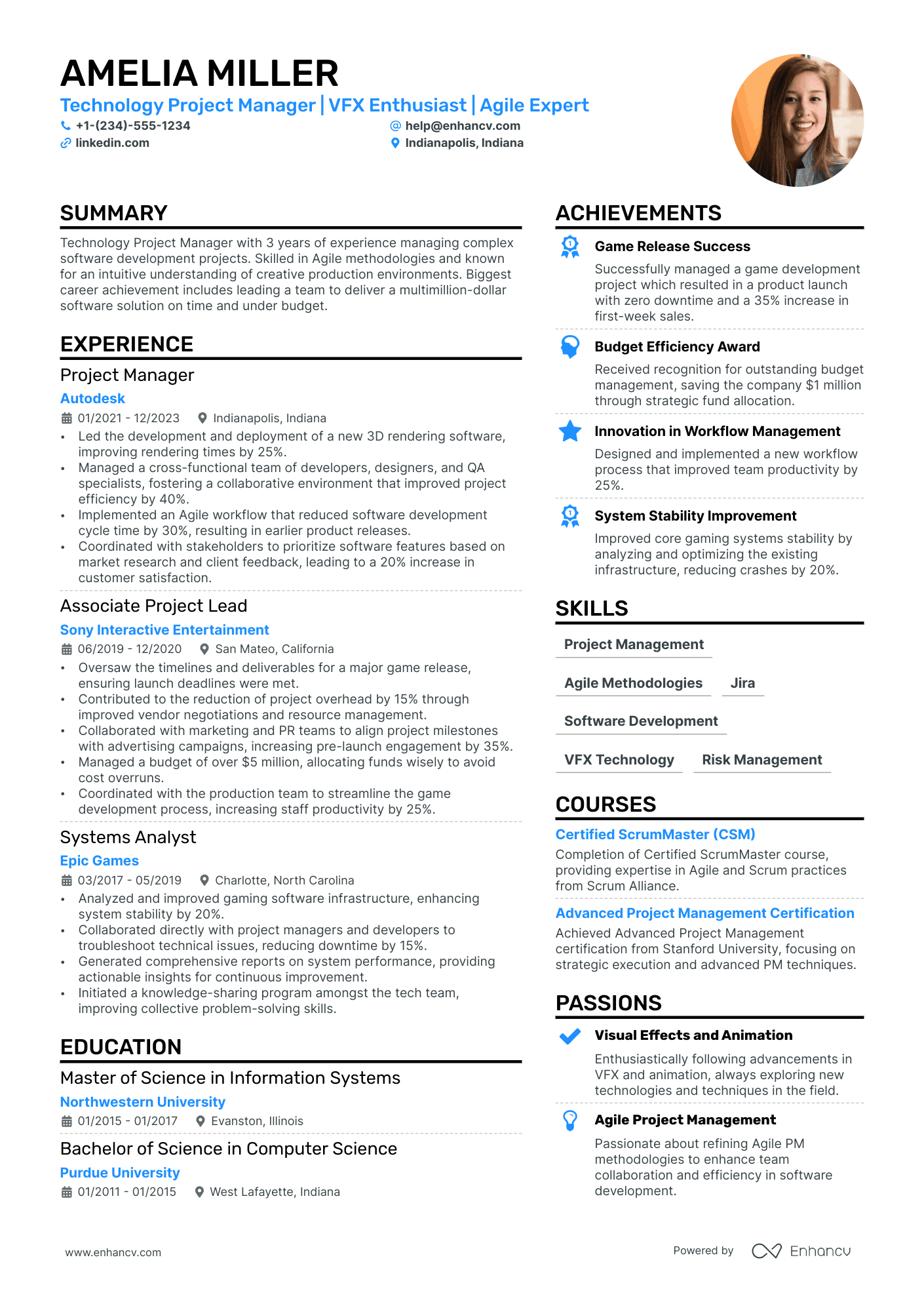 project management manager resume
