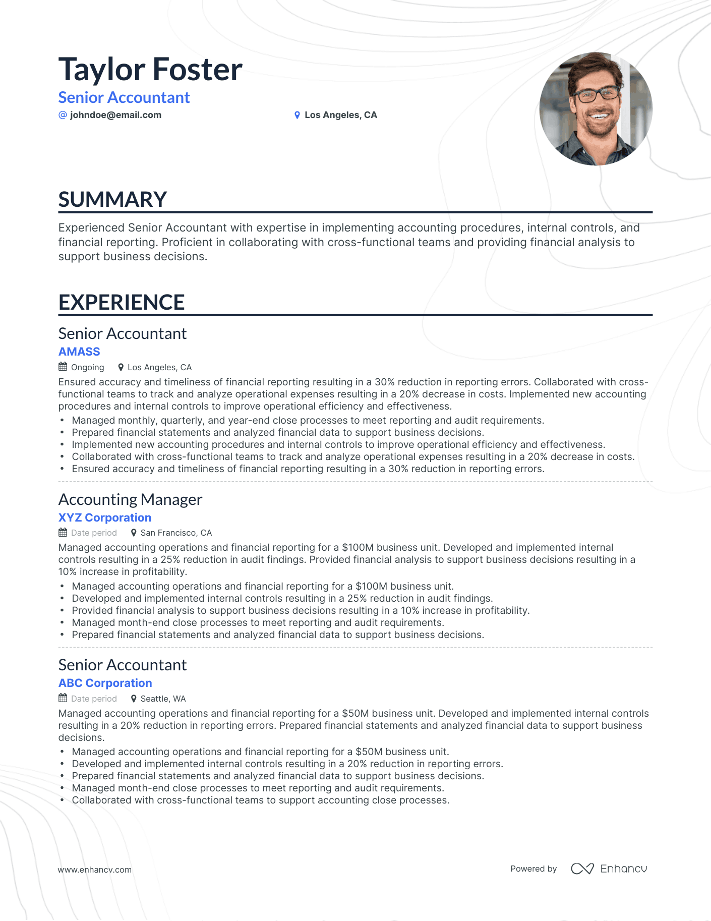 Classic Functional Accounting Resume Template
