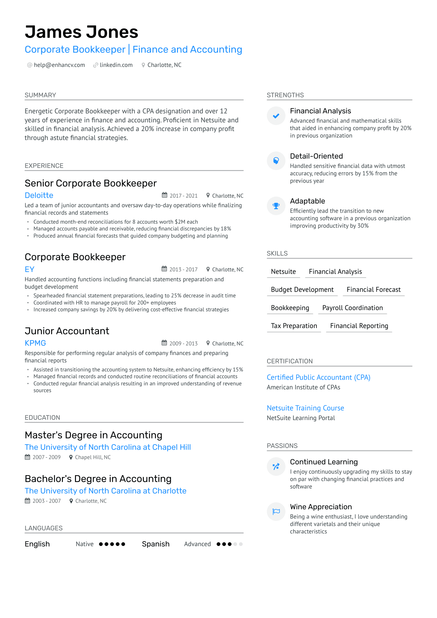 career summary for resume bookkeeper