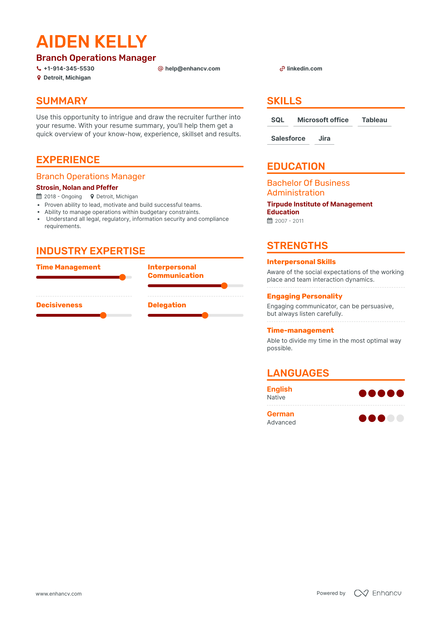 Branch Operations Manager Resume Examples & Guide for 2023 (Layout ...