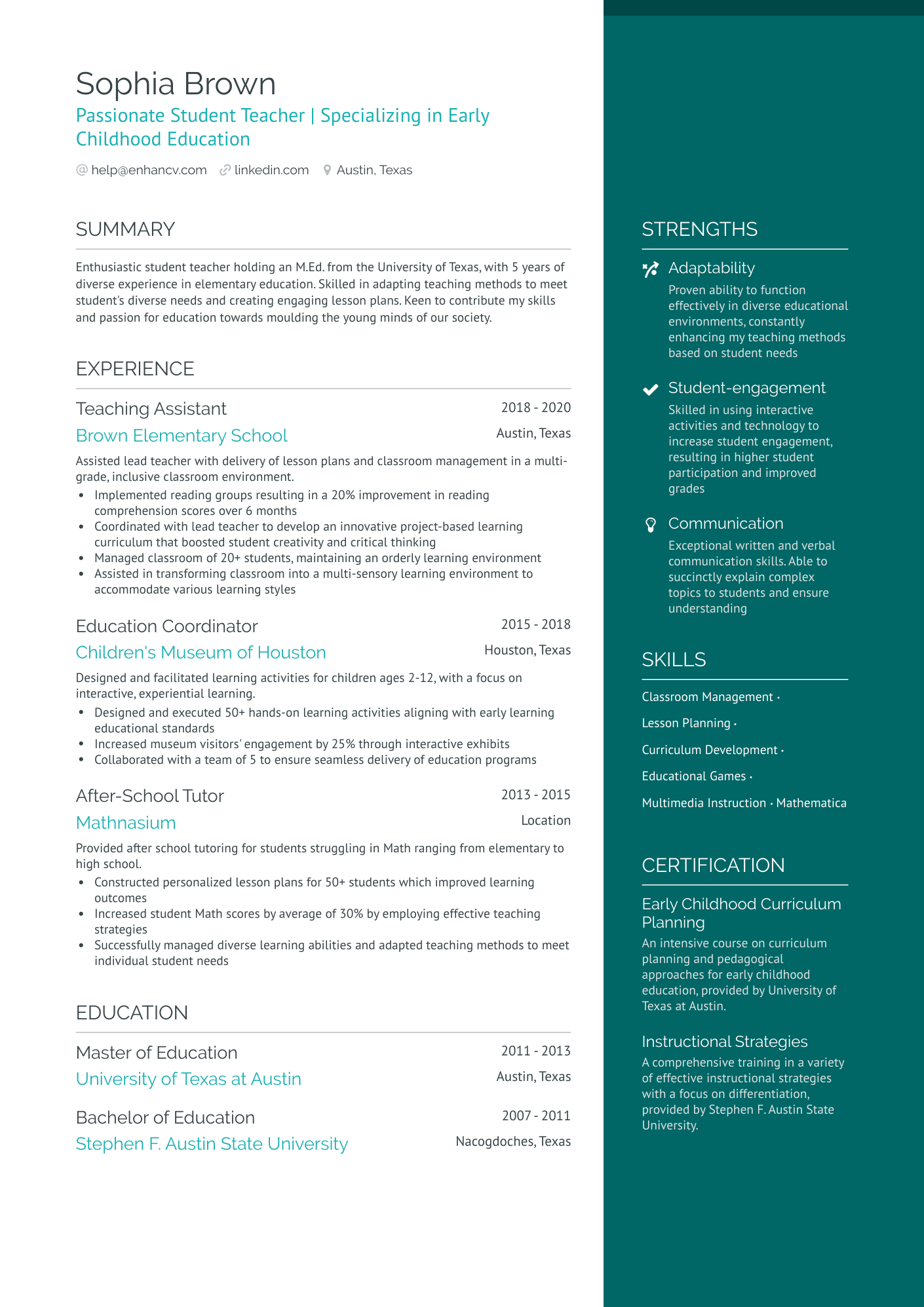 objective in resume for student practice teaching