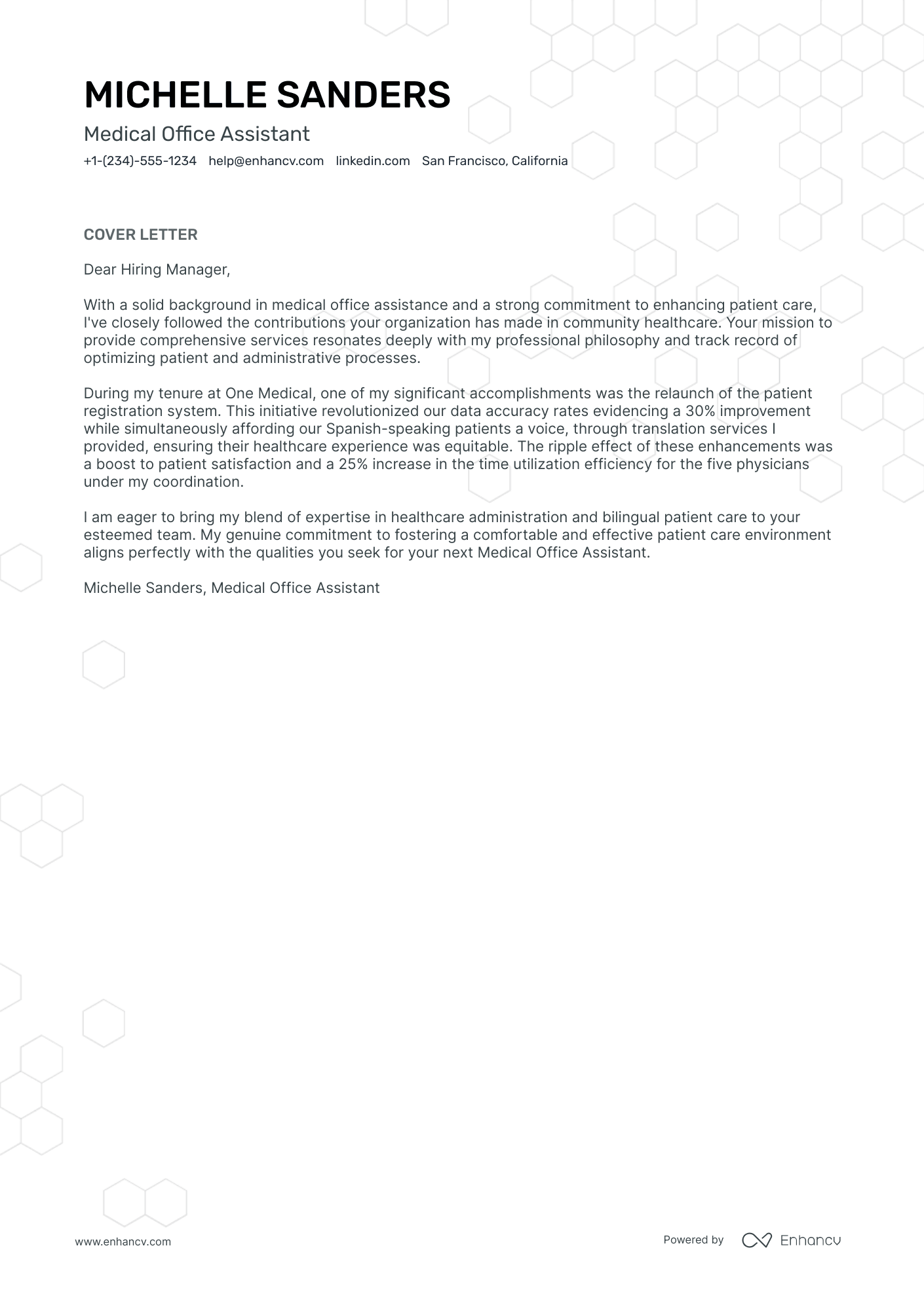 sample of office assistant application letter