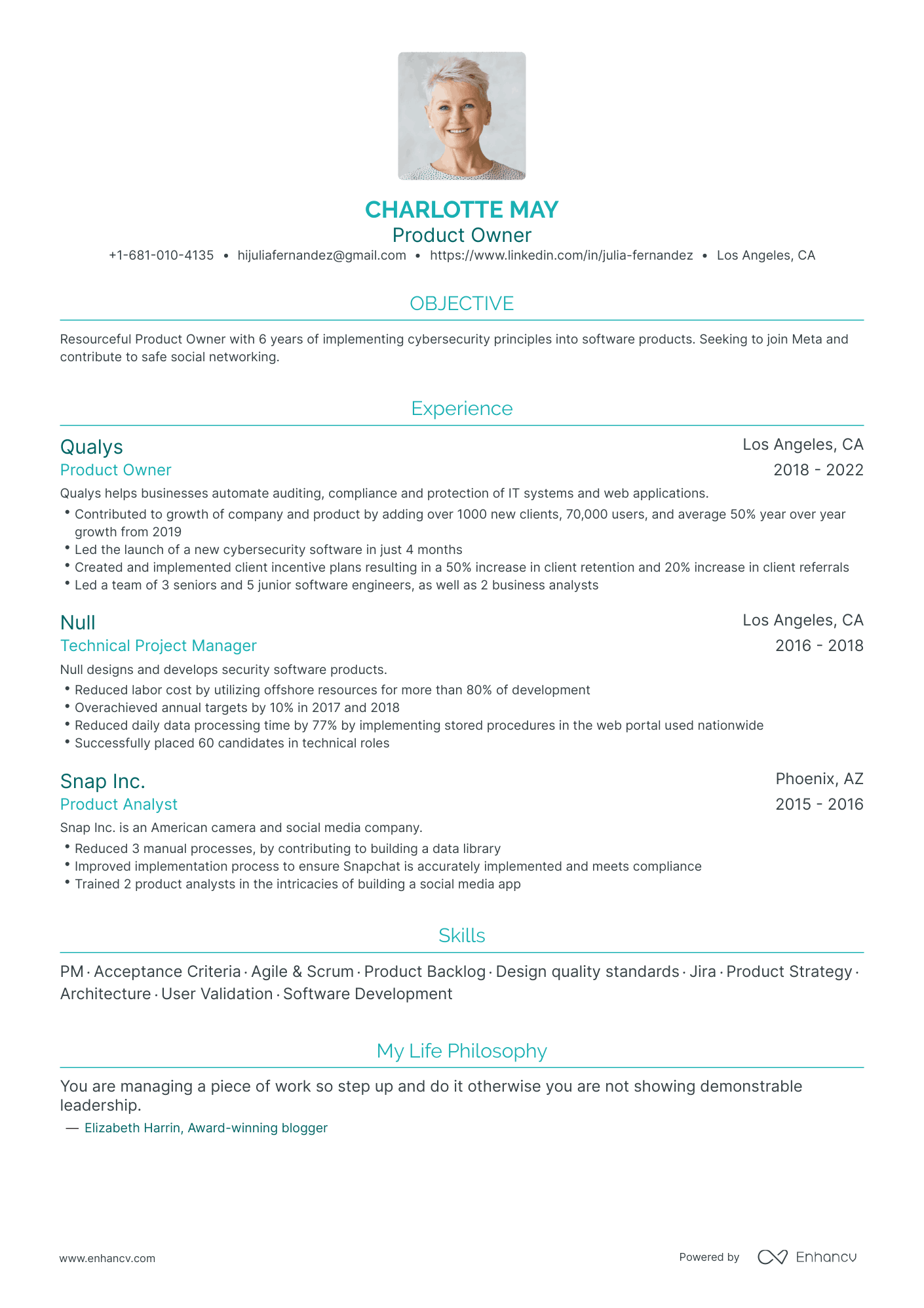 Traditional Facebook Resume Template