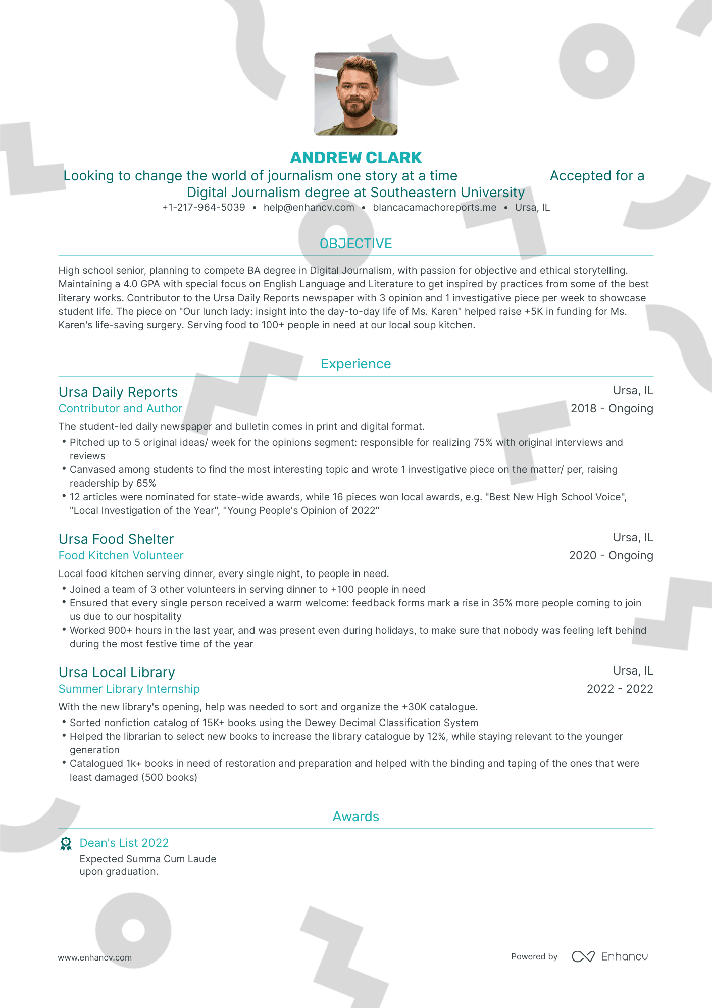 Traditional Scholarship Resume Template