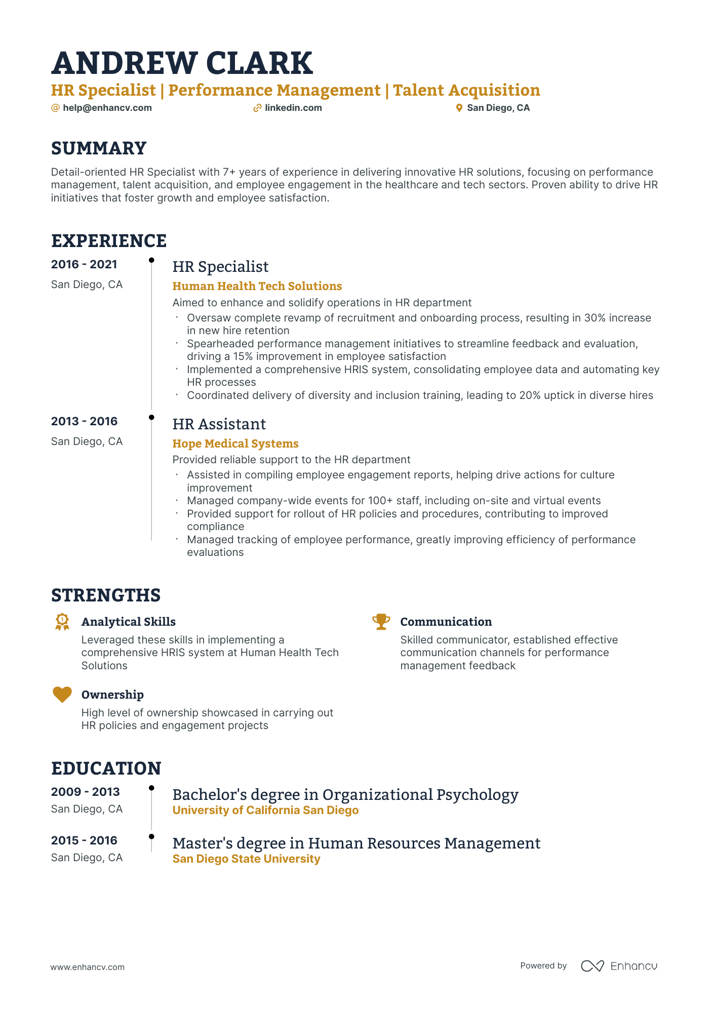 resume format for hr internship