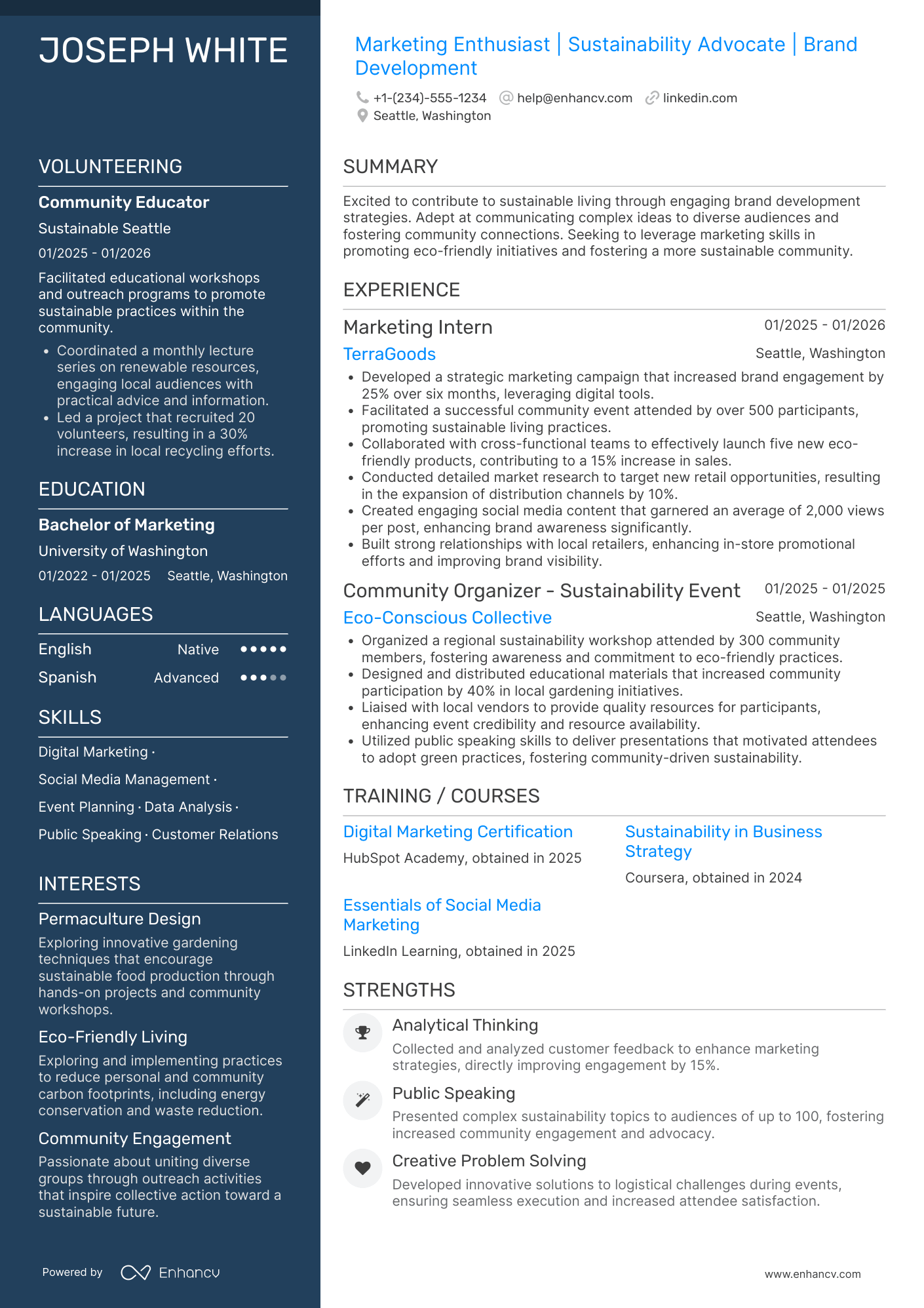 A resume example of a Entry Level Brand Ambassador