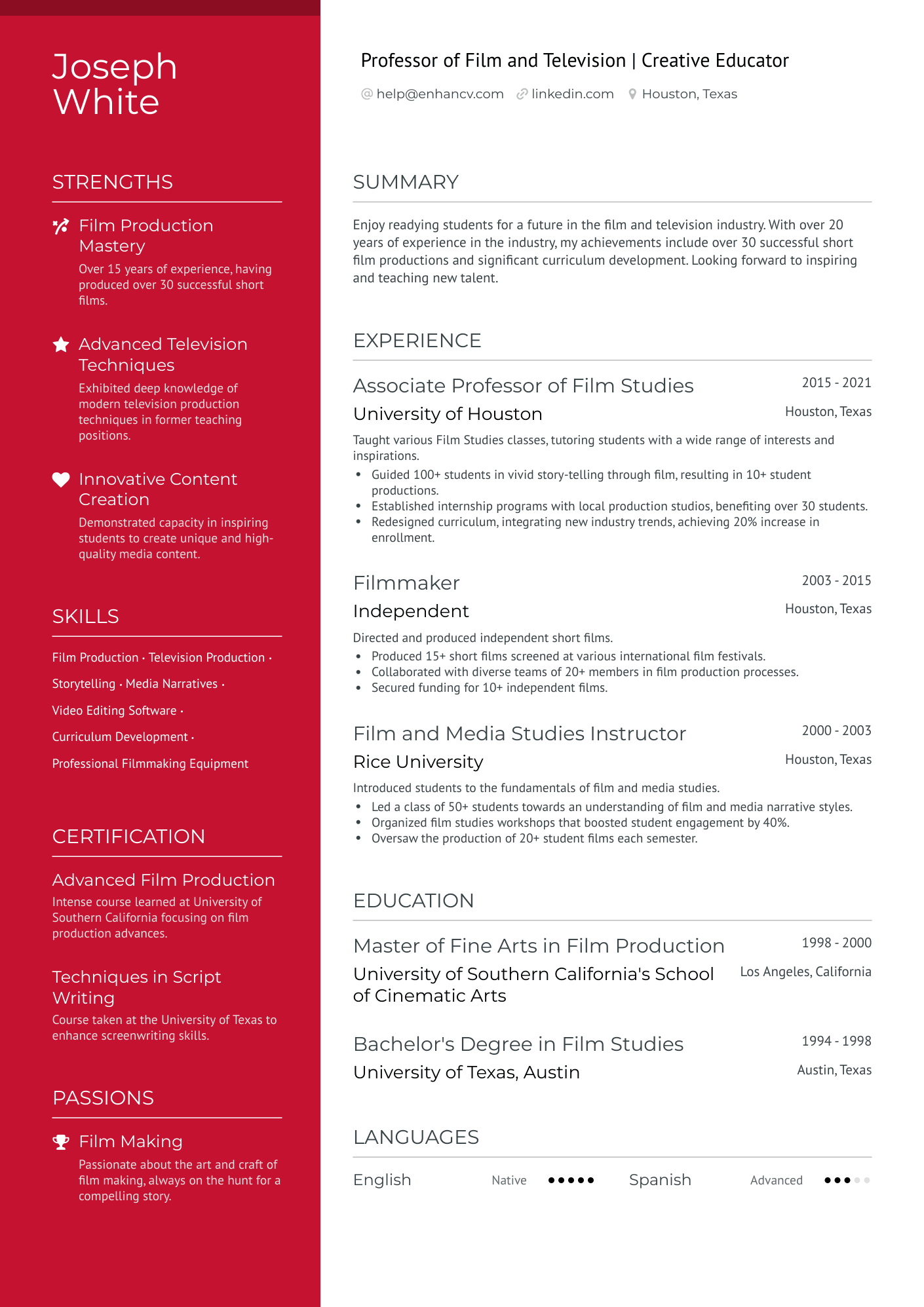 academic projects for resume