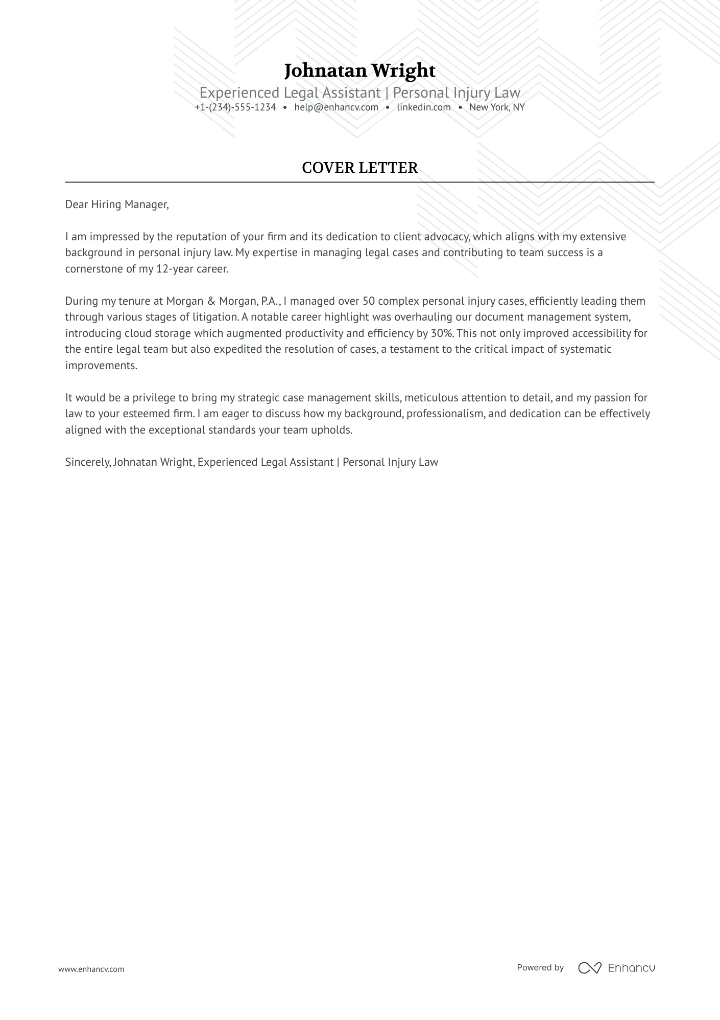 legal assistant cover letter with no experience