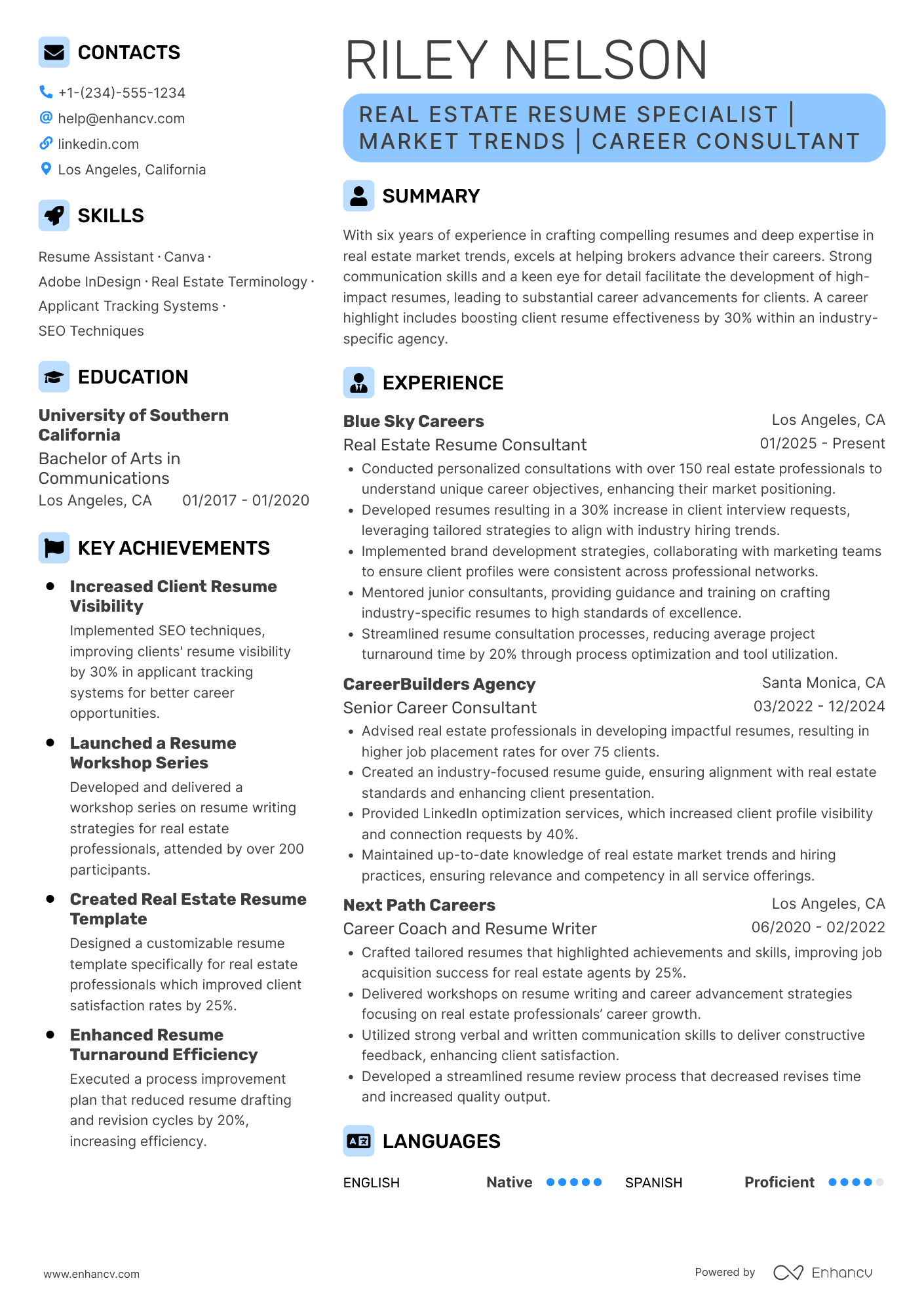 A resume example of a Real Estate Broker Resume