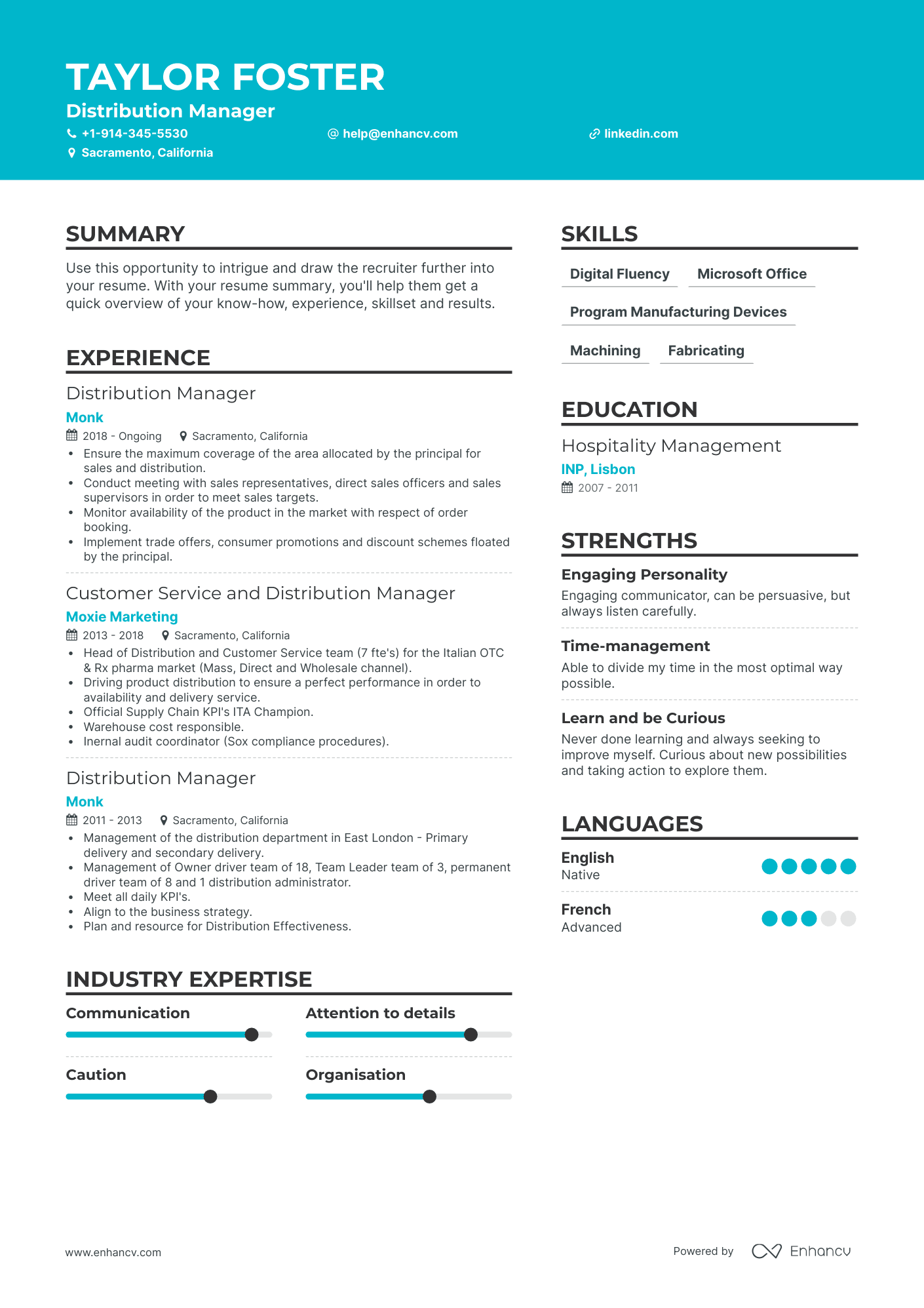 Distribution Manager Resume Examples & Guide for 2023 (Layout, Skills ...