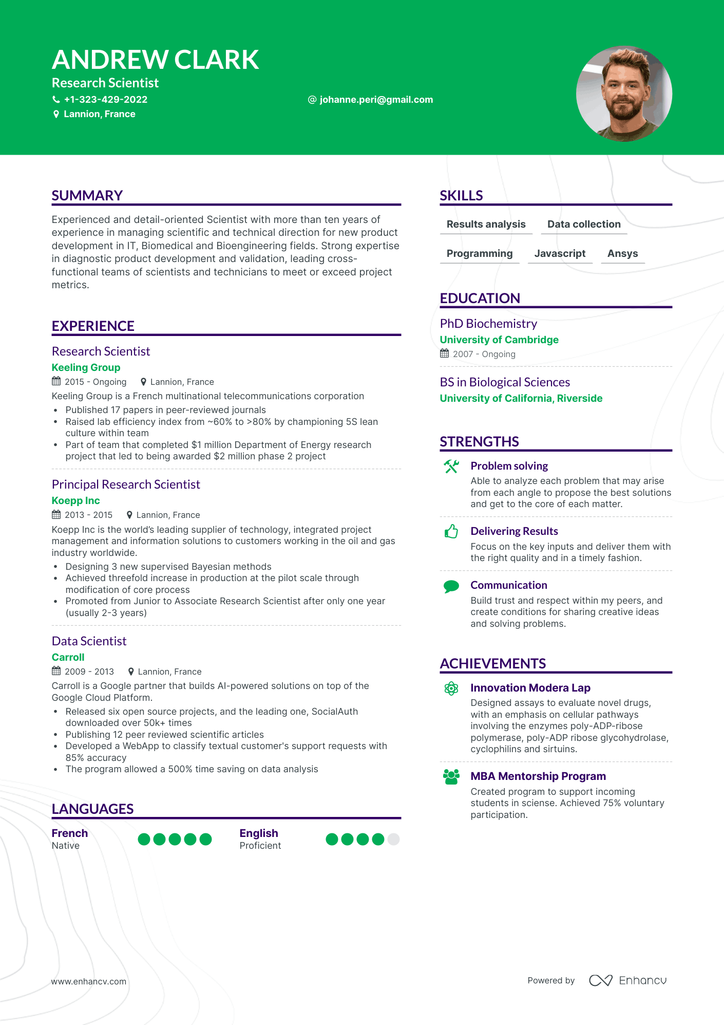 Scientist Resume Examples & Guide for 2023 (Layout, Skills, Keywords ...