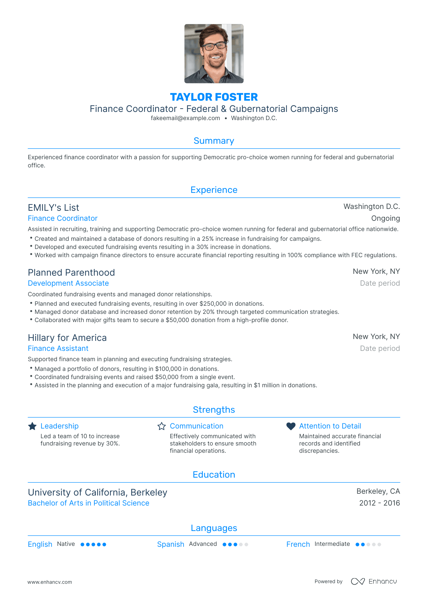 Traditional Finance Coordinator Resume Template
