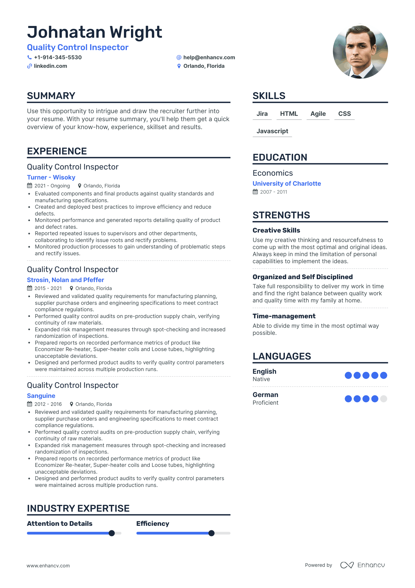 Quality Control Inspector Resume Examples & Guide for 2023 (Layout ...