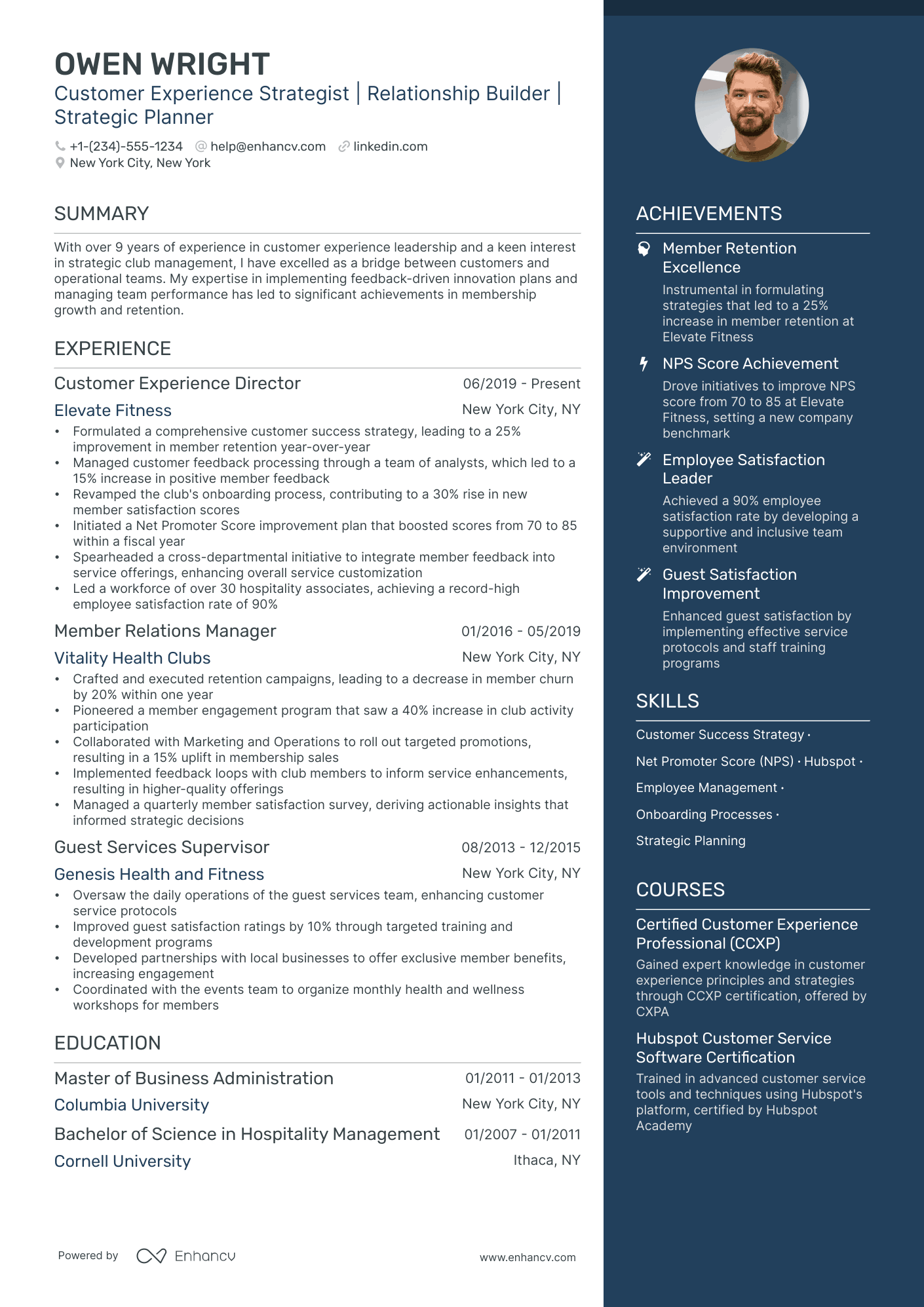 professional resume format for hotel management