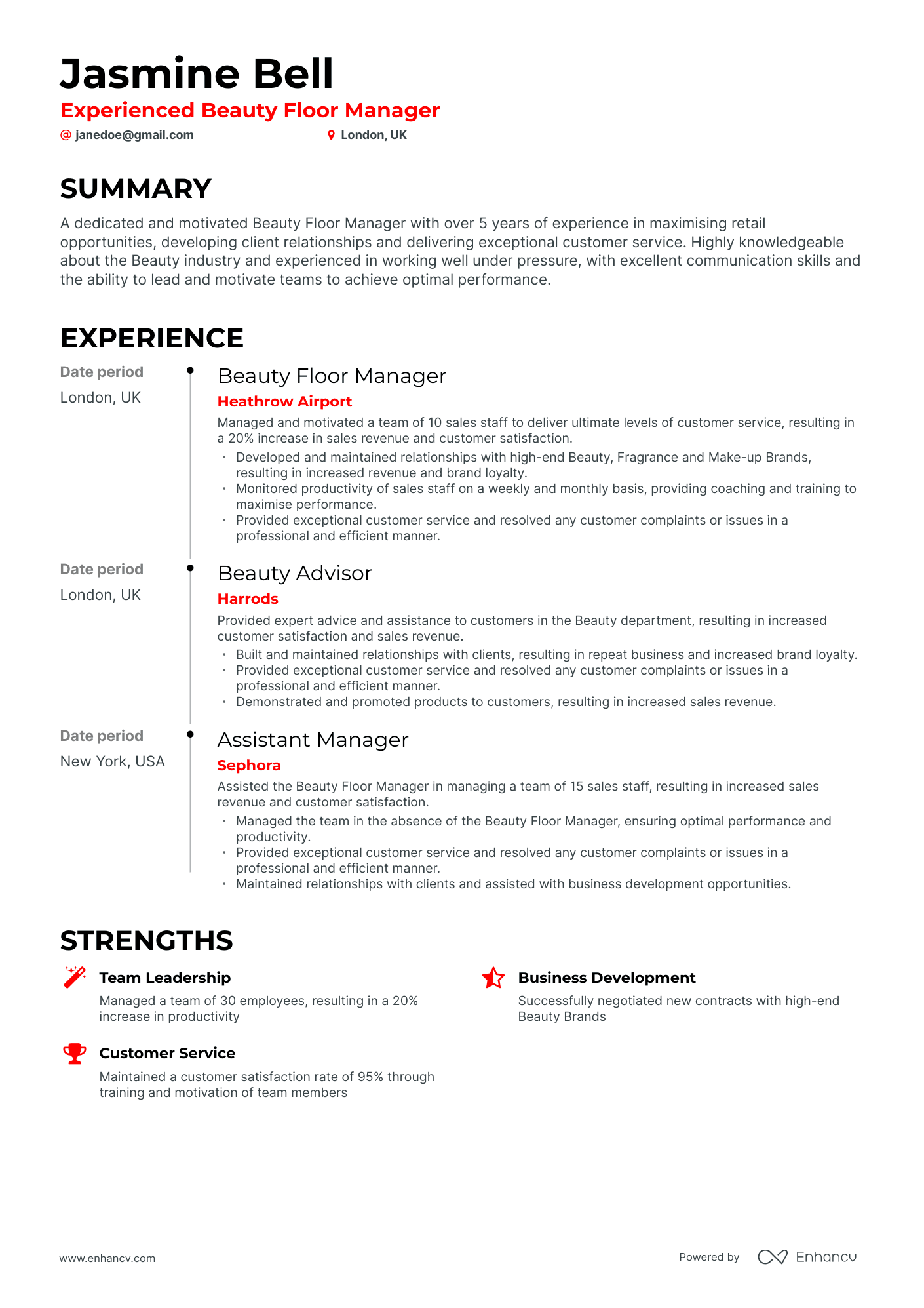 Timeline Airport Manager Resume Template