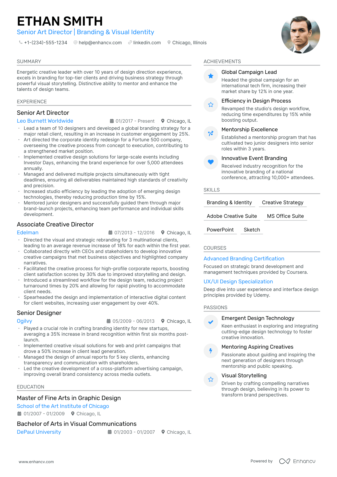 5 Senior Art Director Resume Examples & Guide for 2024