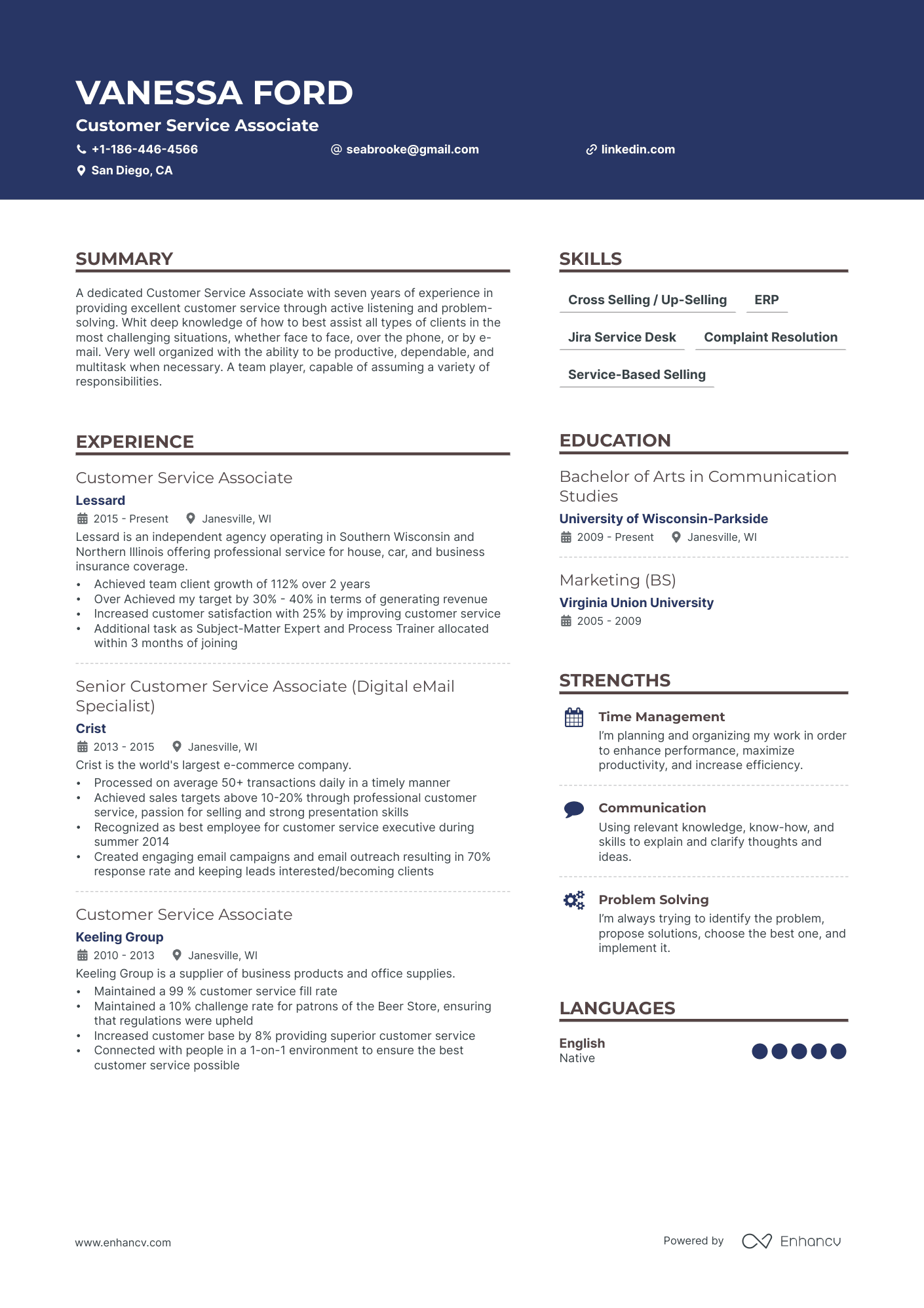 job description for customer service associate for resume
