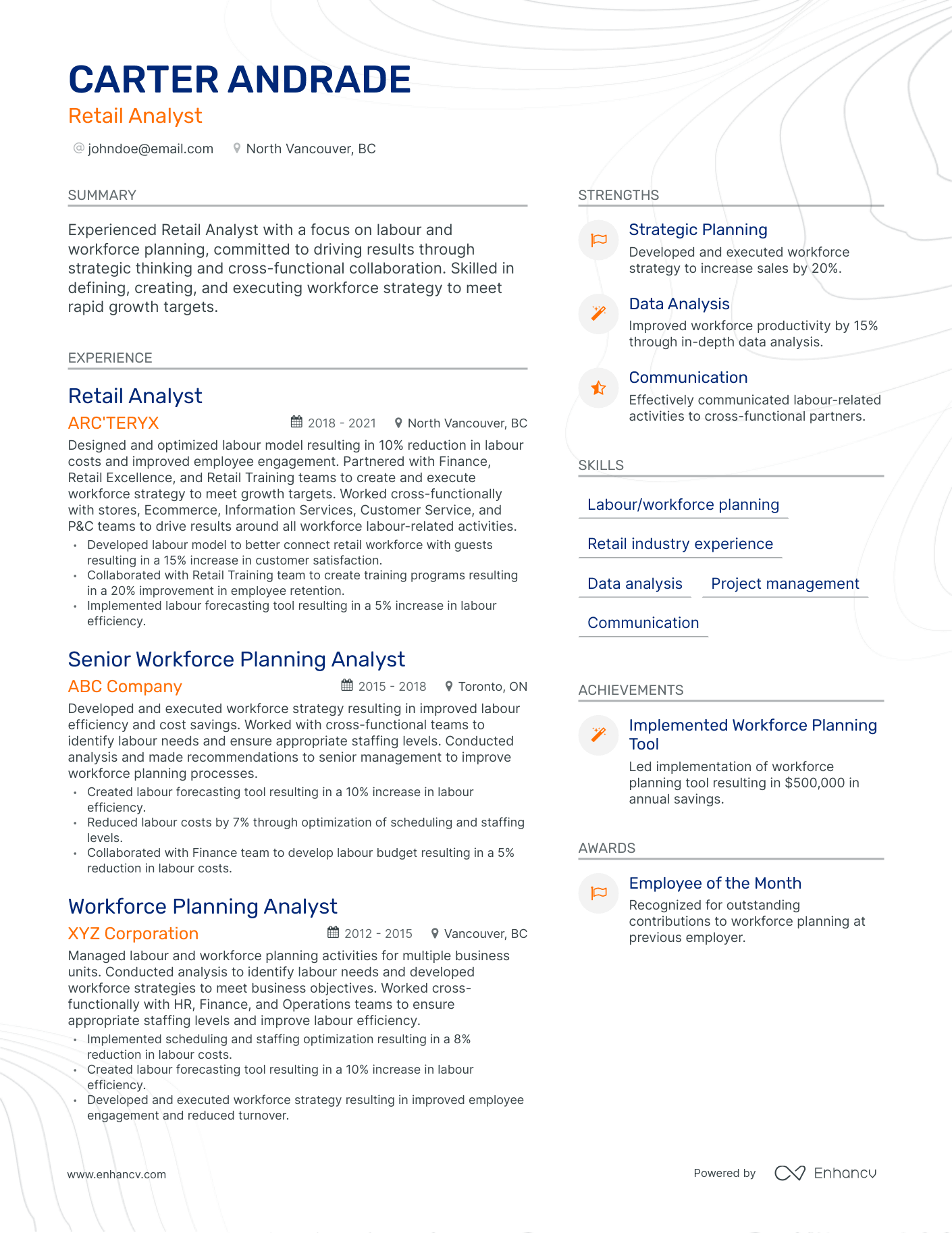 Modern Business Analyst Retail Resume Template