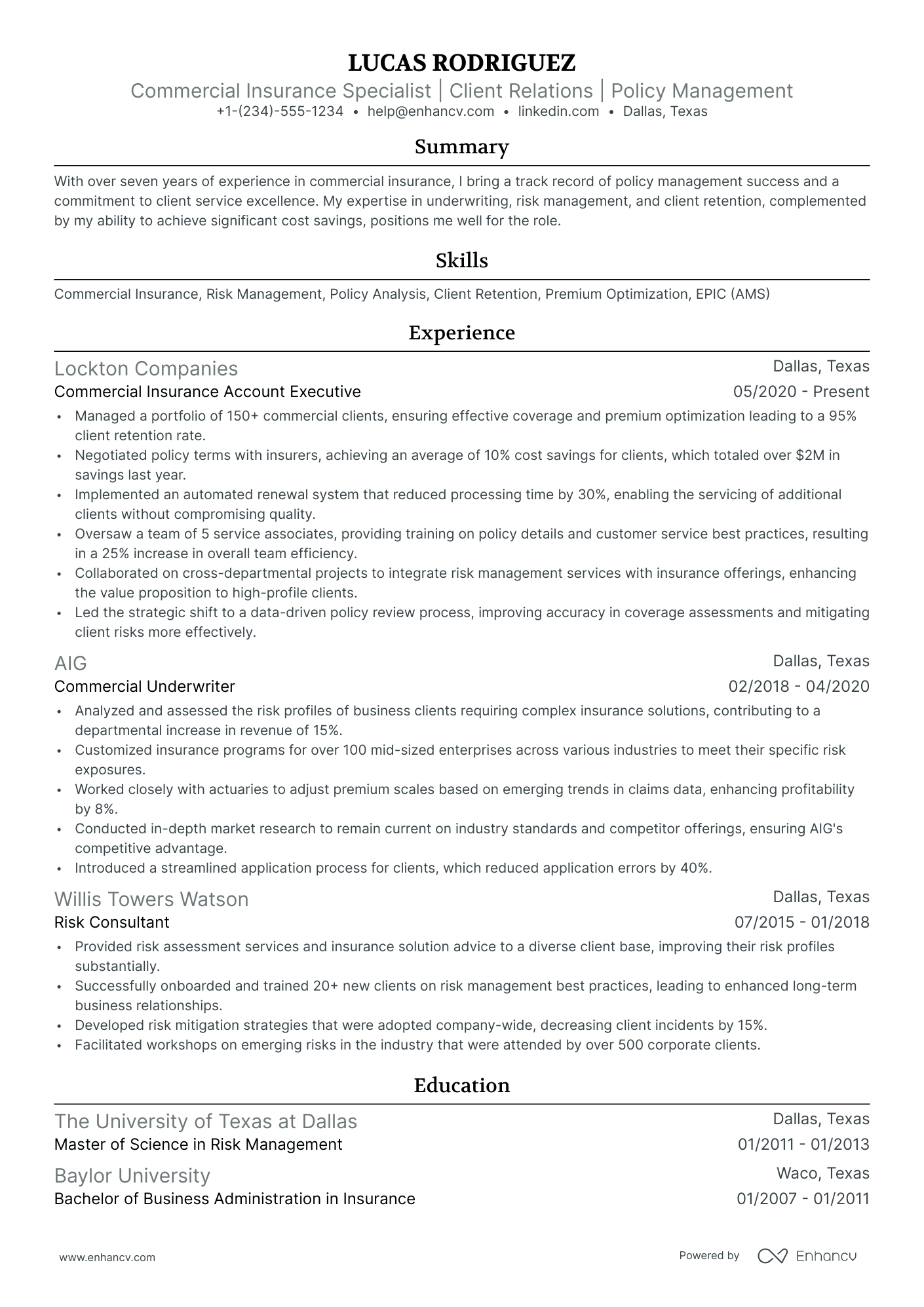 service manager resume summary