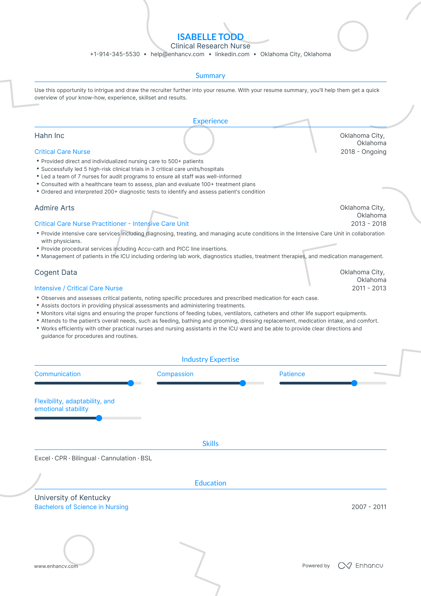 Clinical Research Nurse Resume Examples & Guide for 2023 (Layout ...