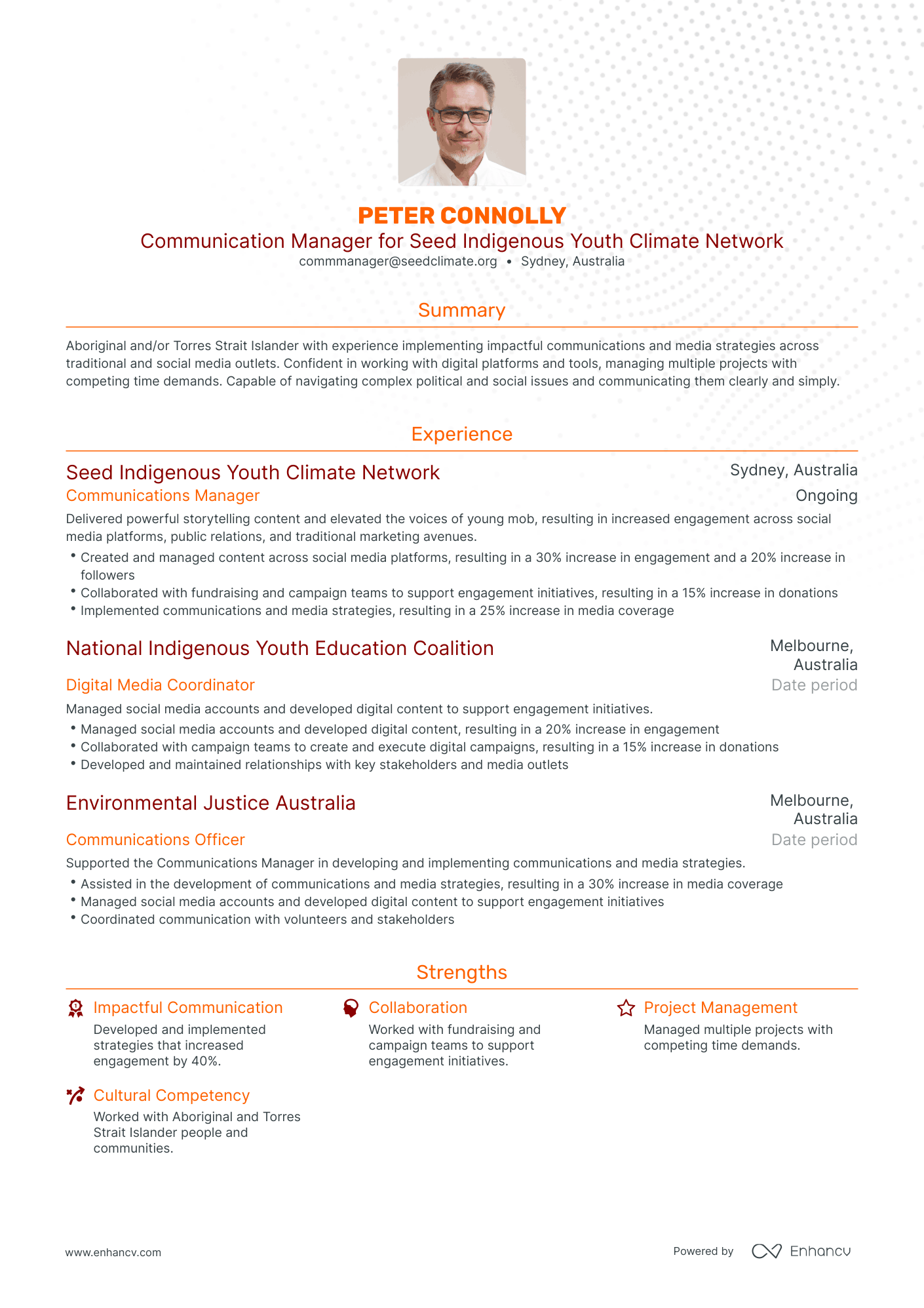 Traditional Communication Manager Resume Template