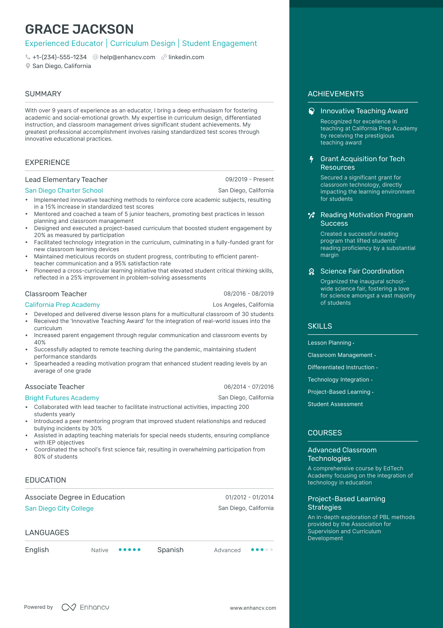 sample resume for kindergarten teacher fresher