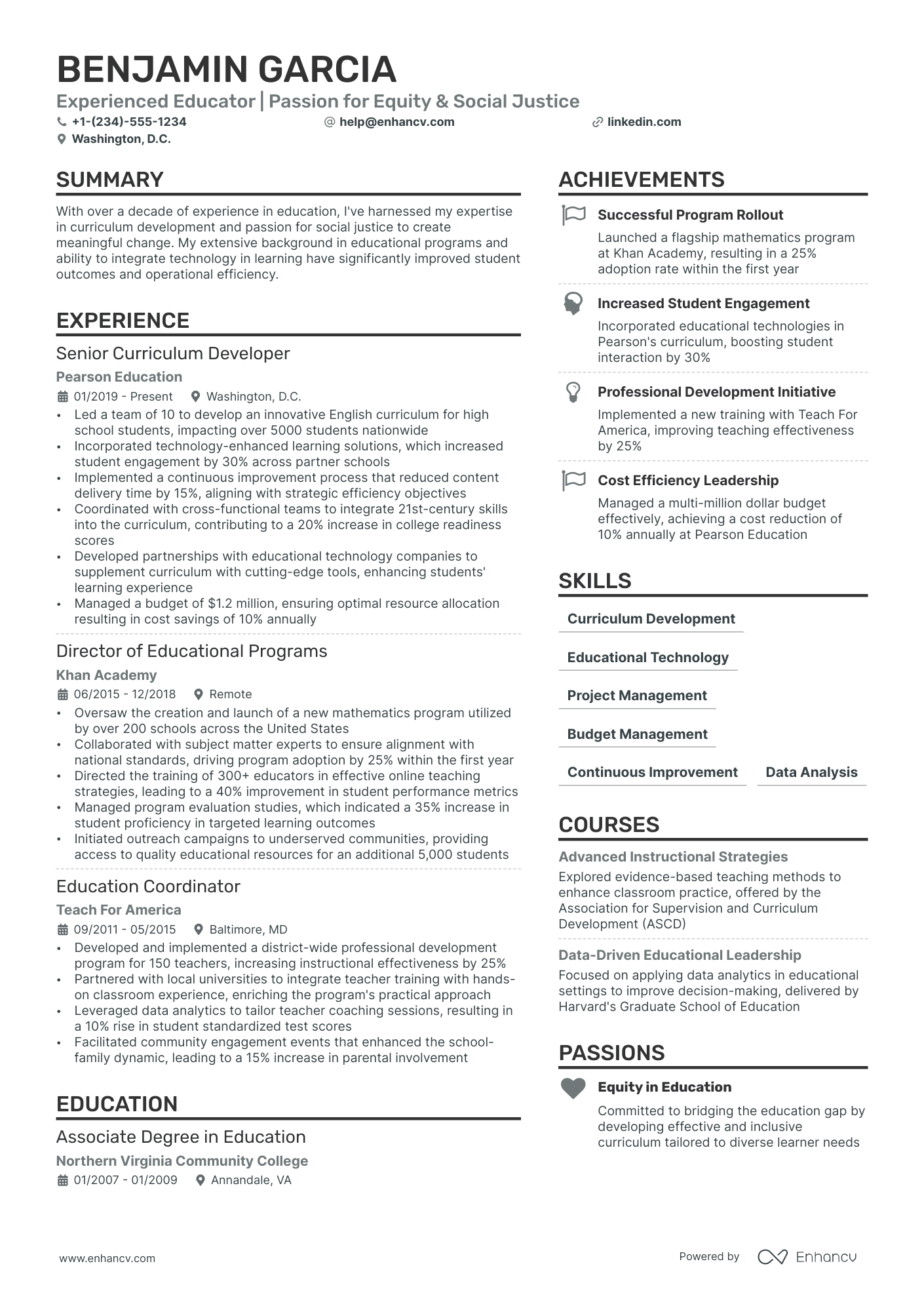 best resume for teacher post
