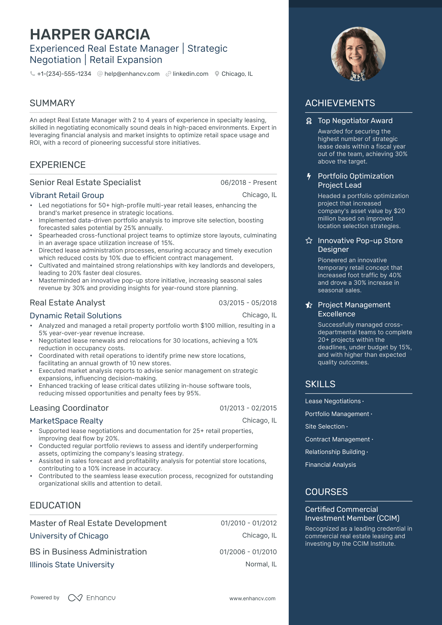 business development manager real estate resume