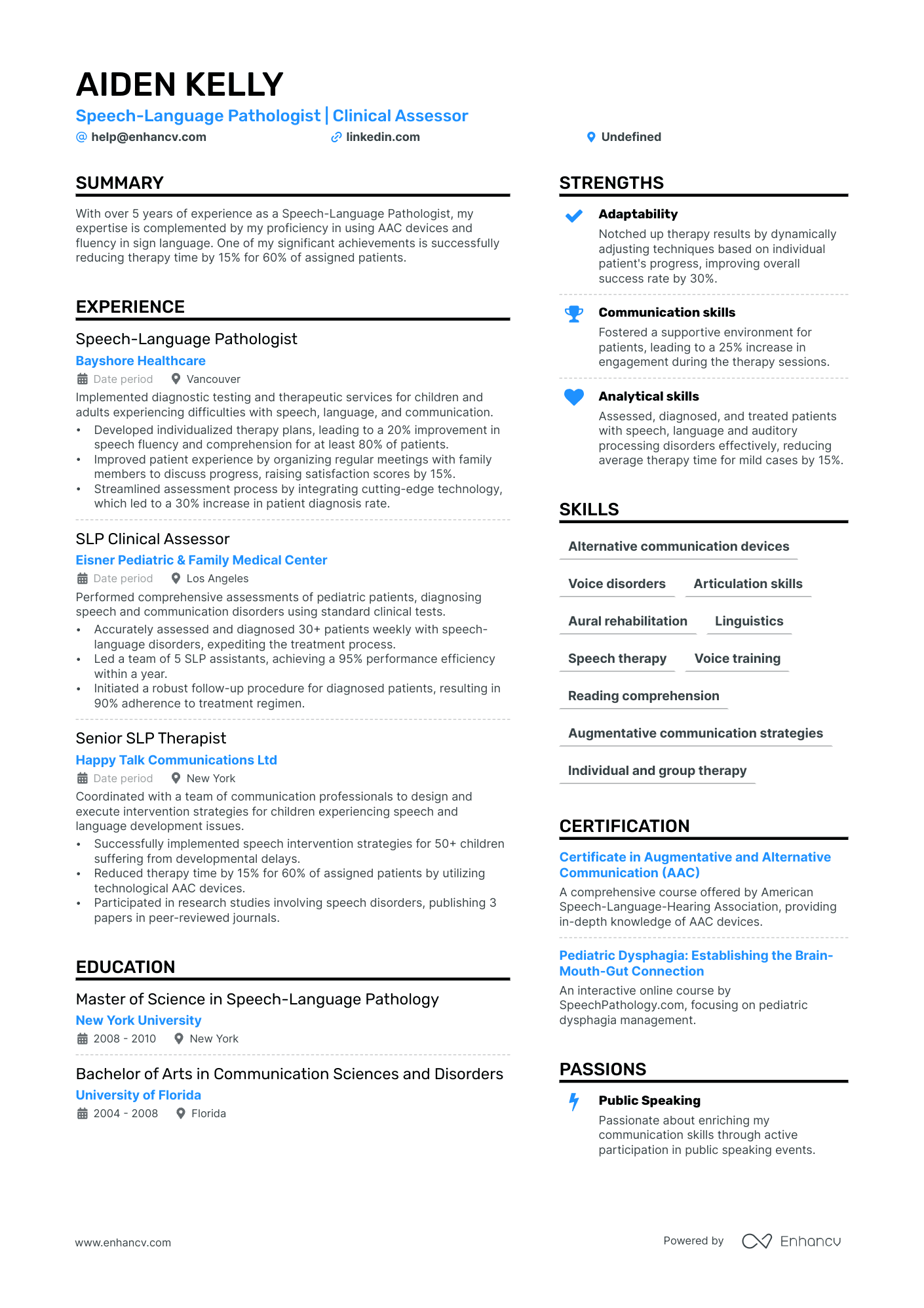 slp grad school resume examples