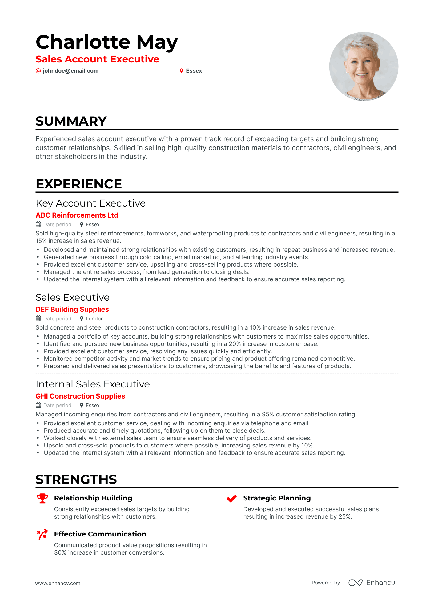 Classic Sales Account Executive Resume Template