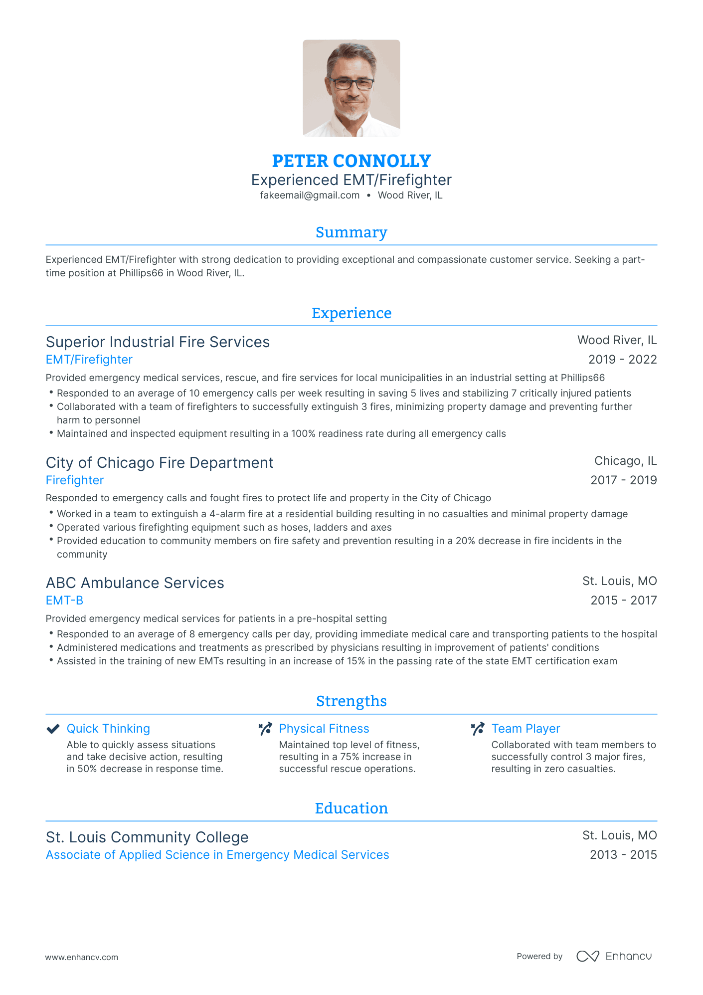 Traditional Firefighter Resume Template