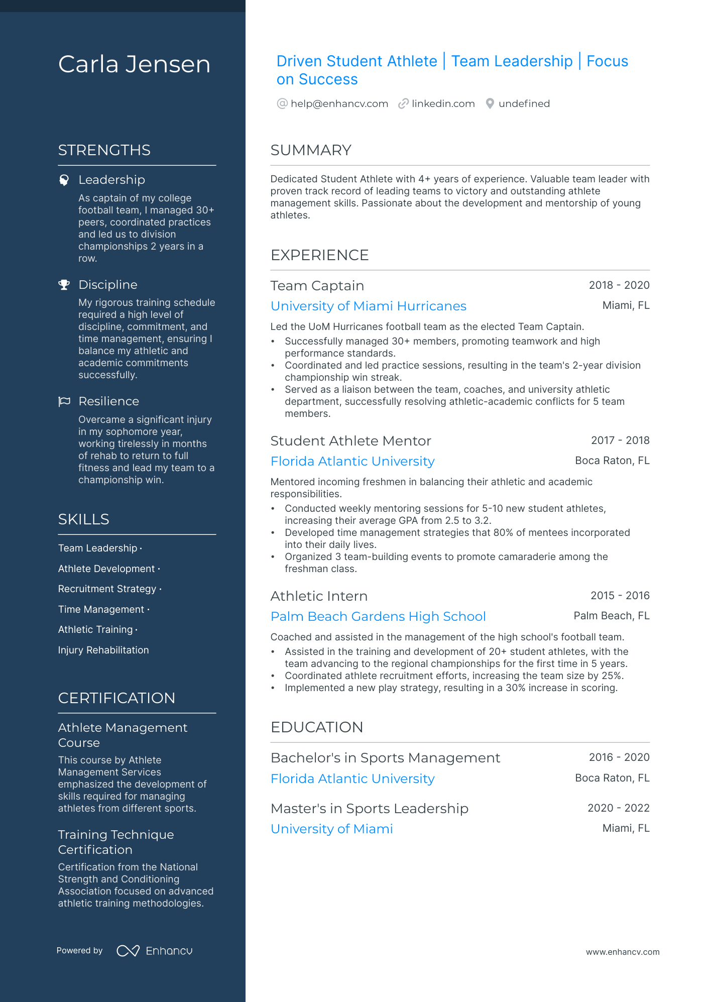 sample resume for high school student athlete