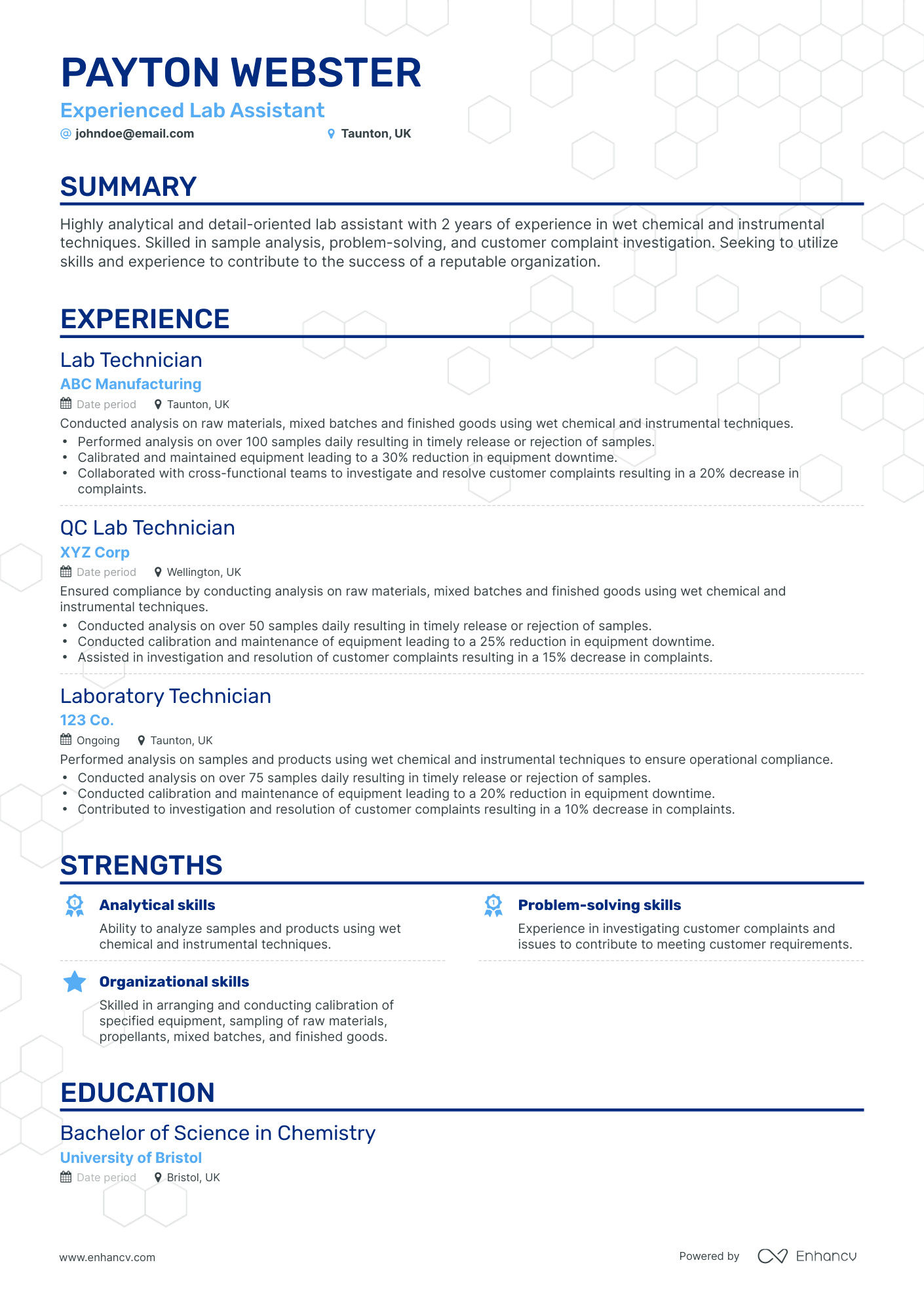 Classic Lab Assistant Resume Template