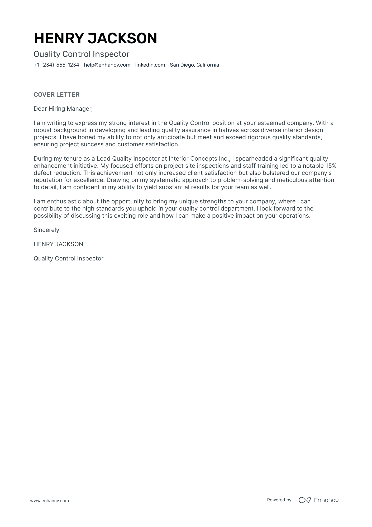 qc chemist cover letter example