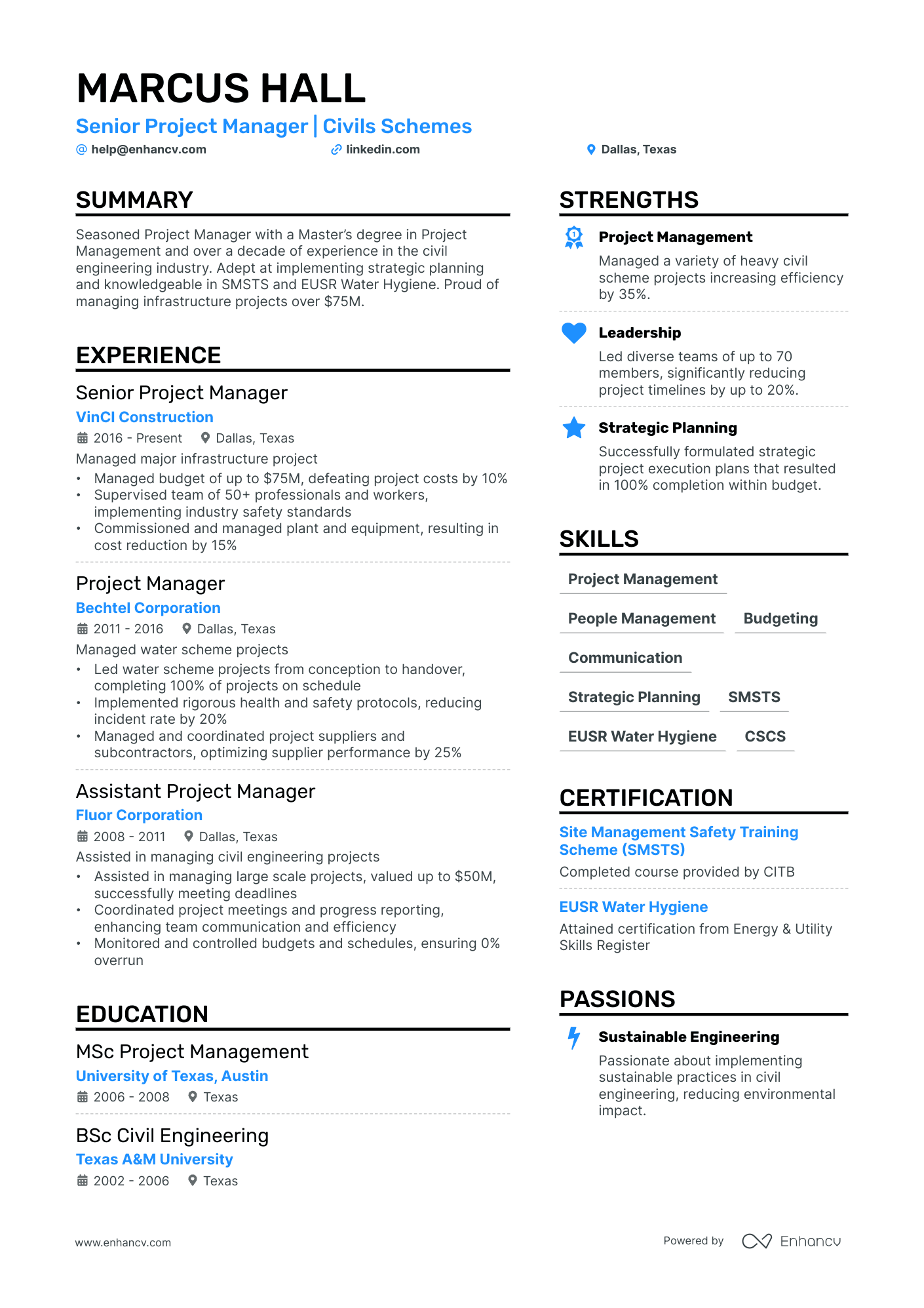 project manager beginner resume