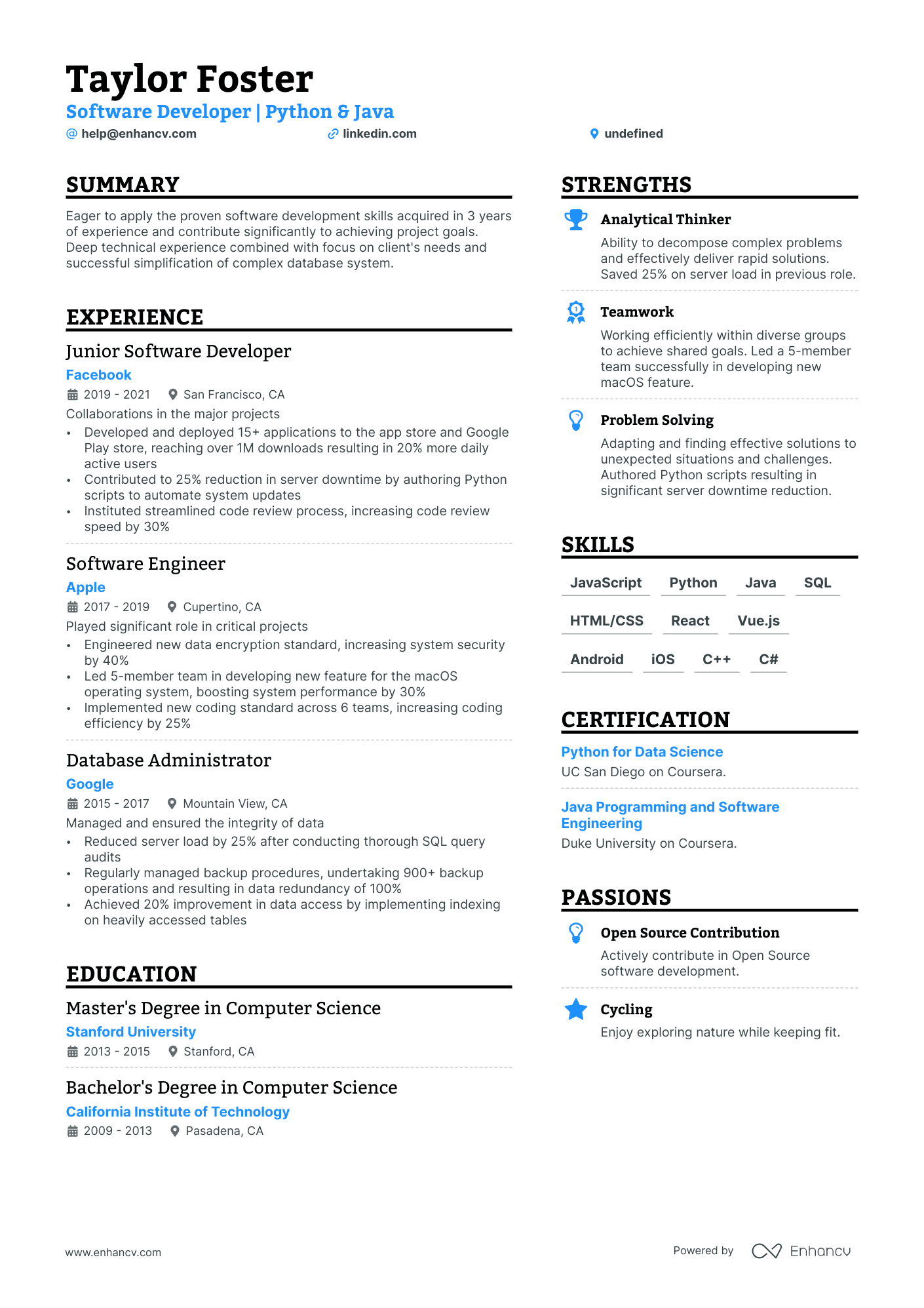 entry level computer science resume no experience