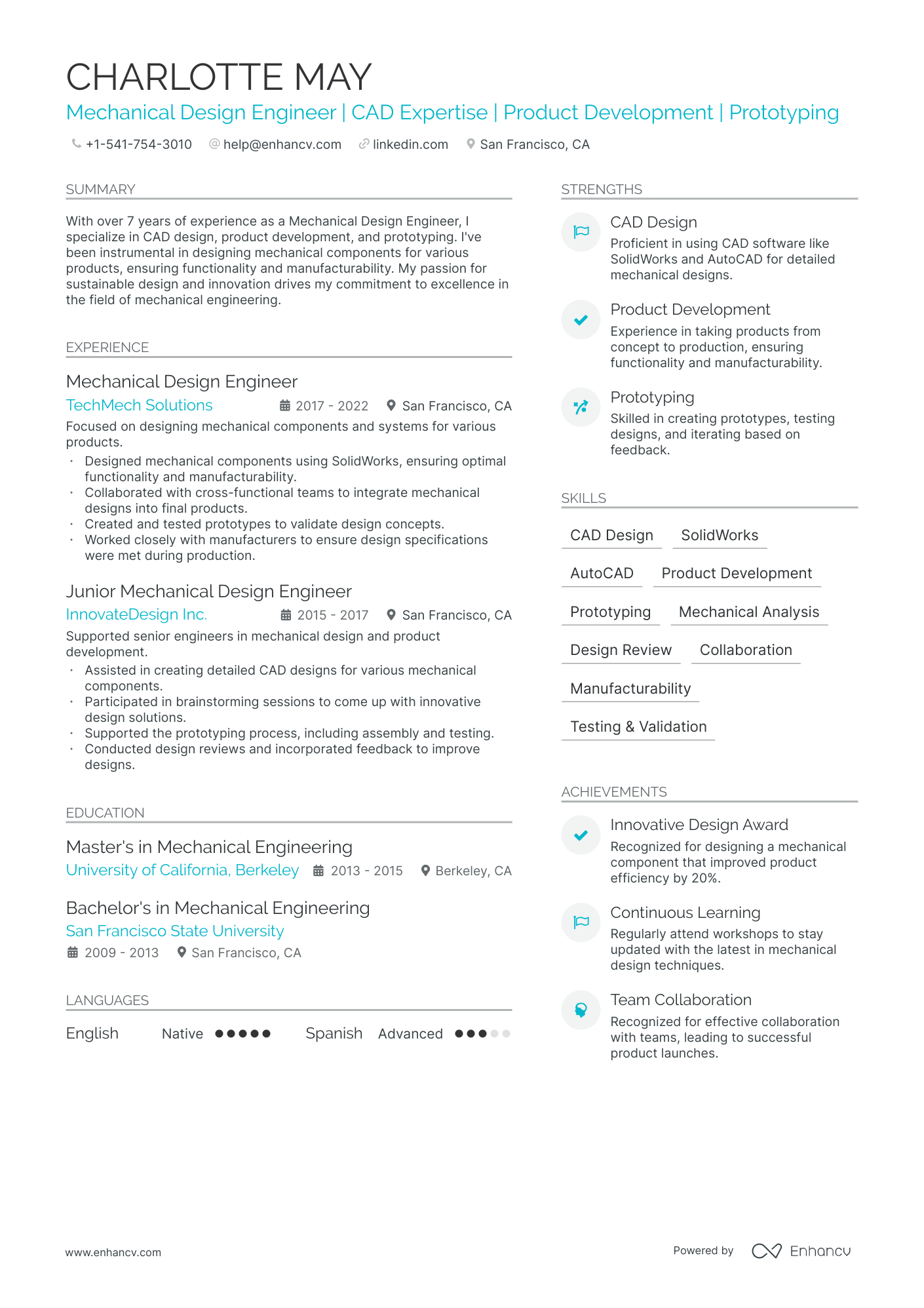 best resume format for mechanical engineer