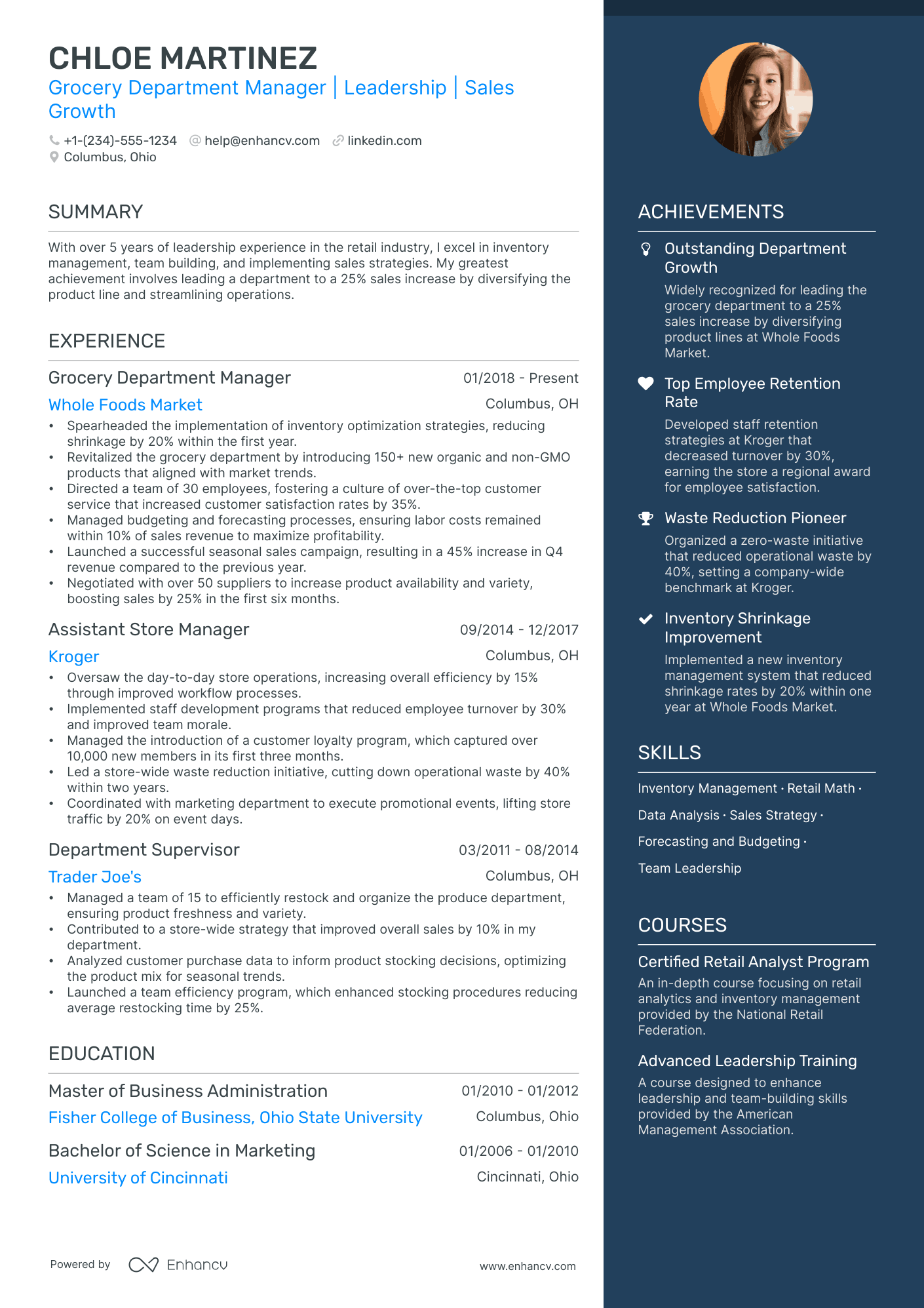 resume examples for grocery store