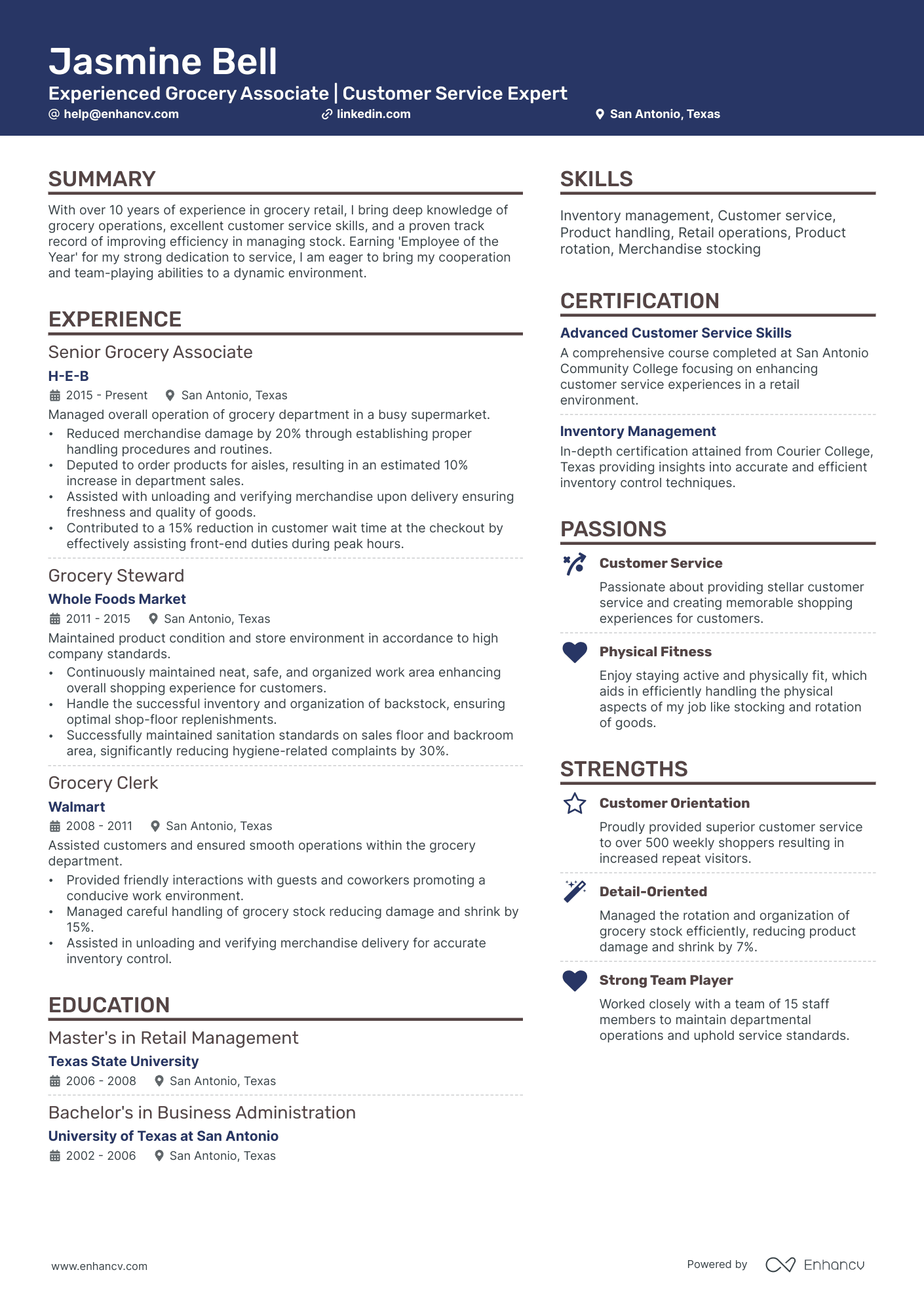 grocery store stocker resume examples