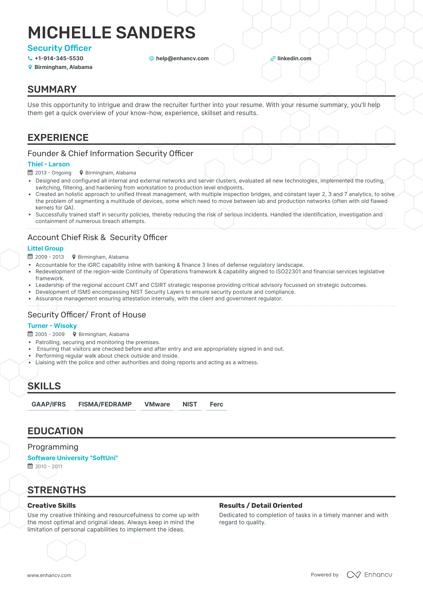 Classic Security Officer Resume Template