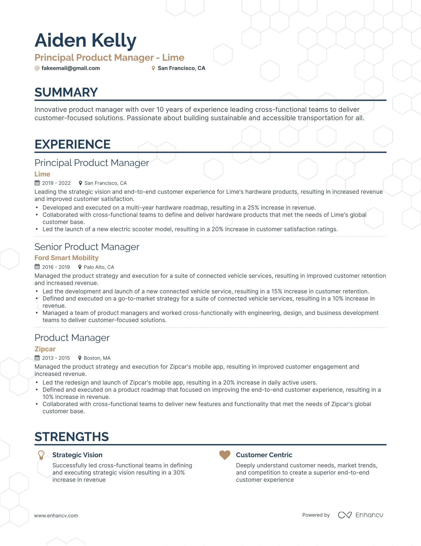 Classic Principal Product Manager Resume Template