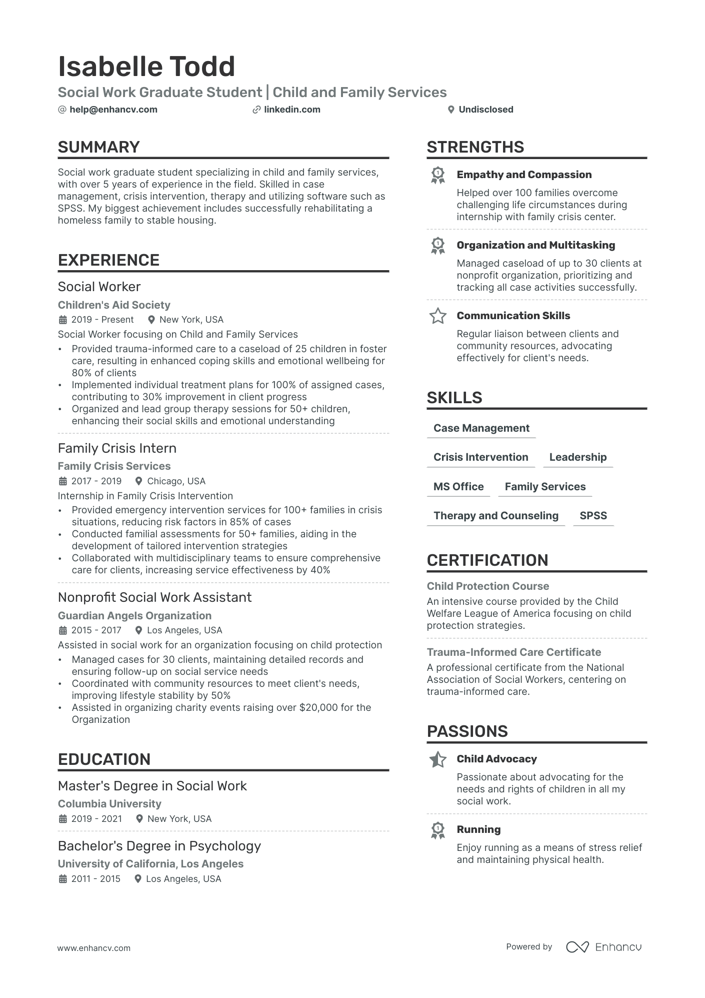 social worker resume 2022