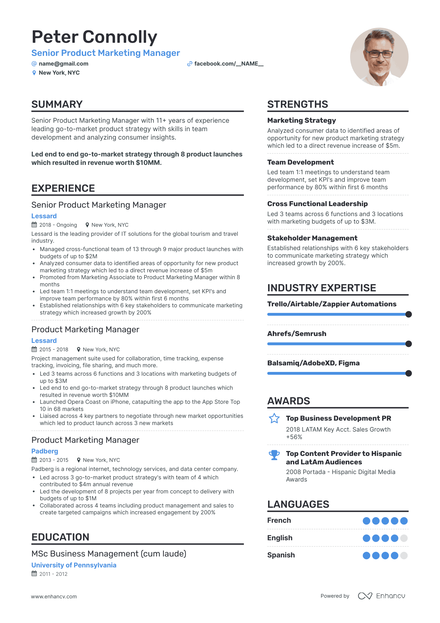 Simple Product Marketing Manager Resume Template
