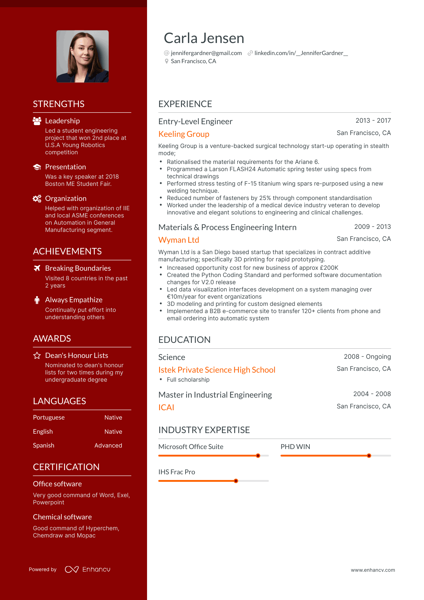 Polished Engineering Intern Resume Template