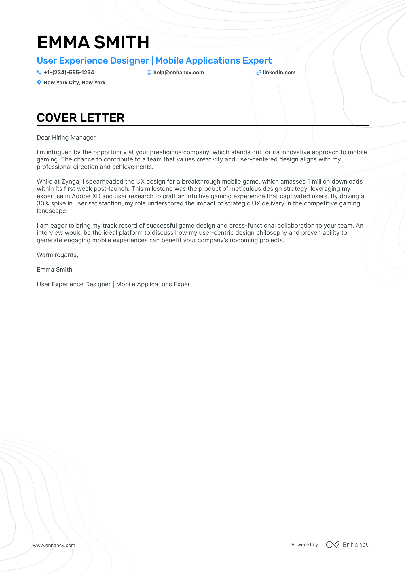 cover letter ui designer