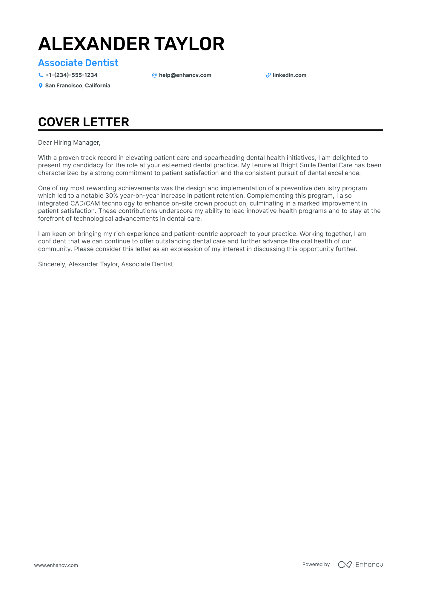 cover letter for dental position