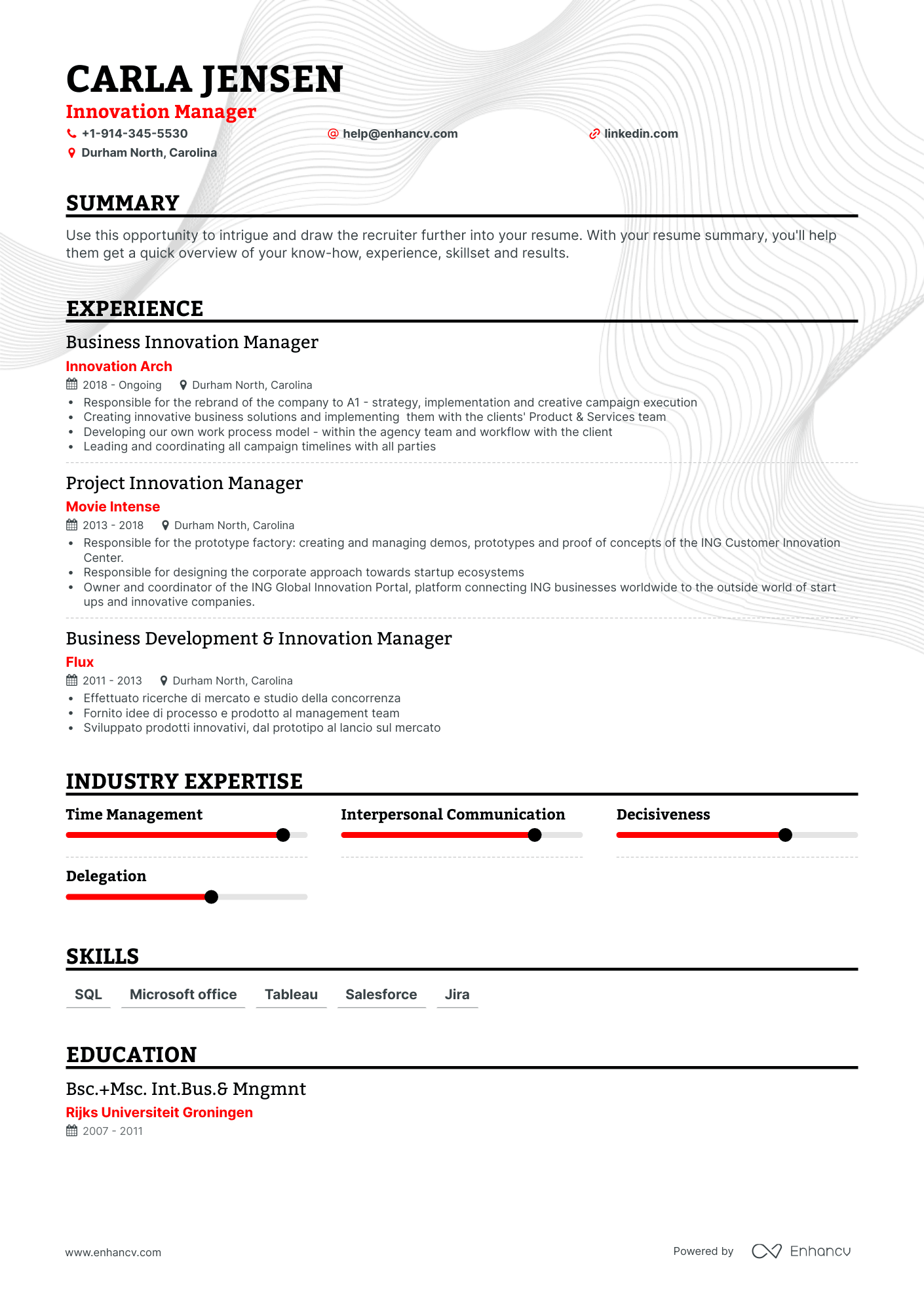 Innovation Manager Resume Examples & Guide for 2023 (Layout, Skills ...