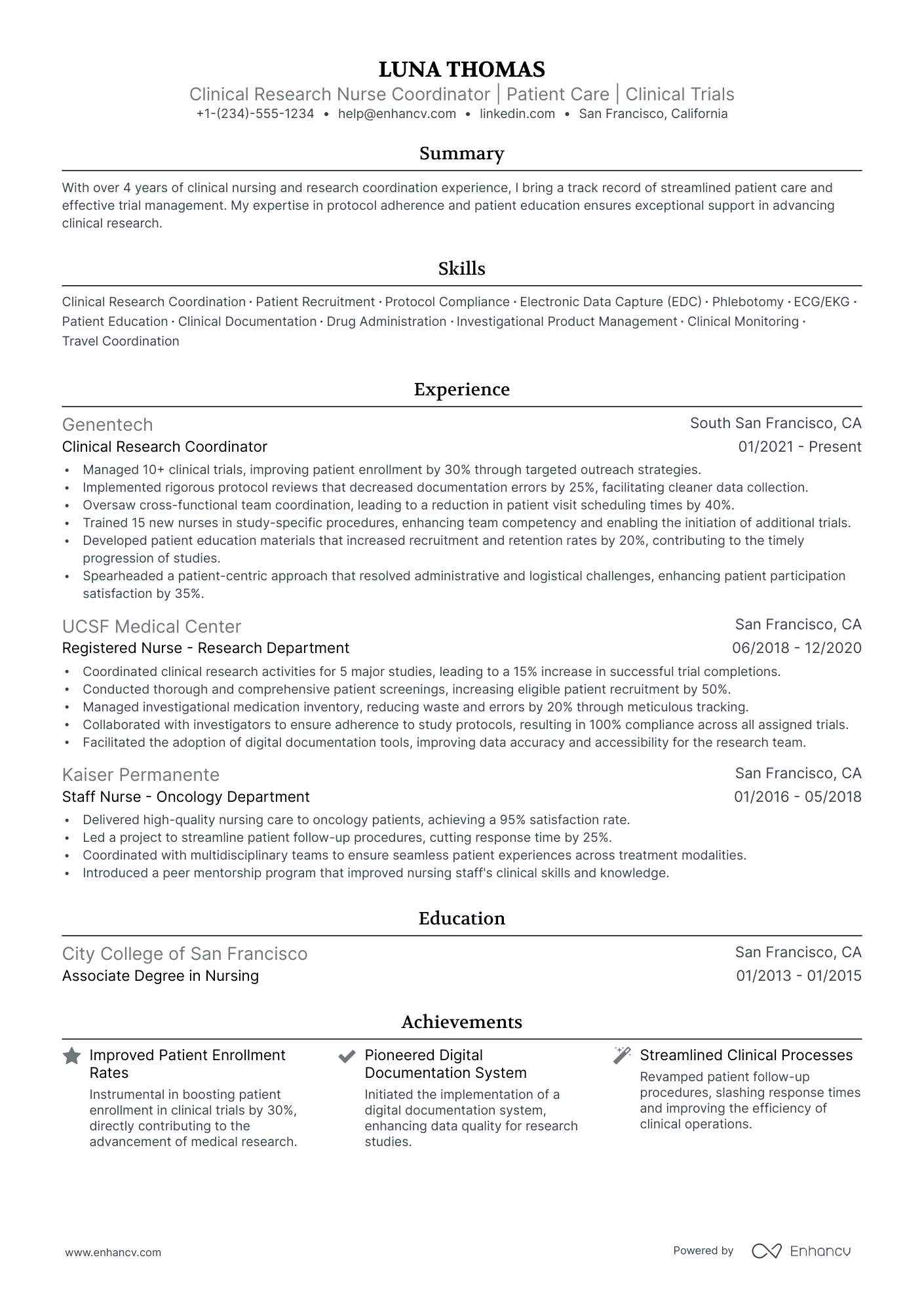 research nurse objective on resume