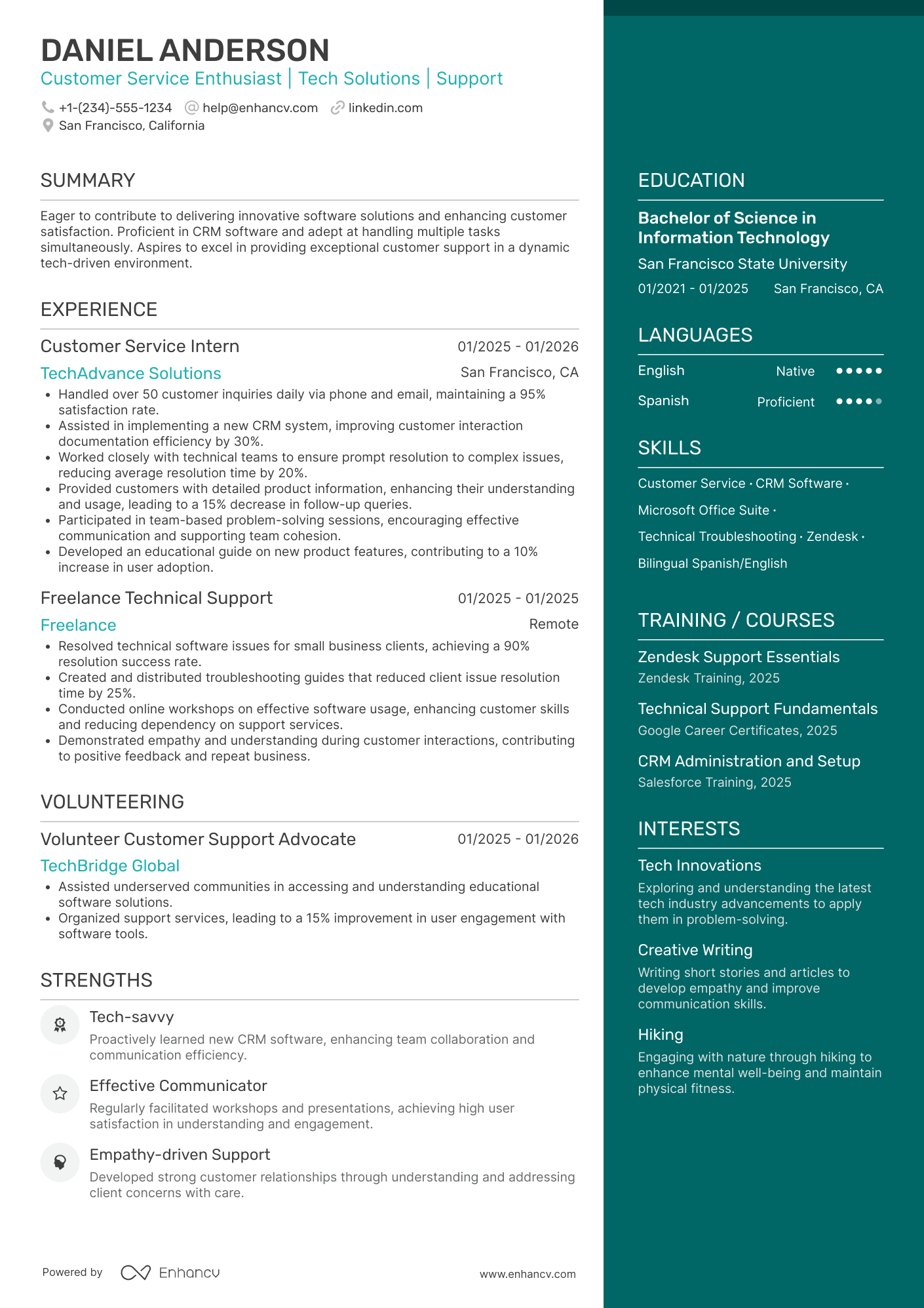 A resume example of a Entry Level Customer Service