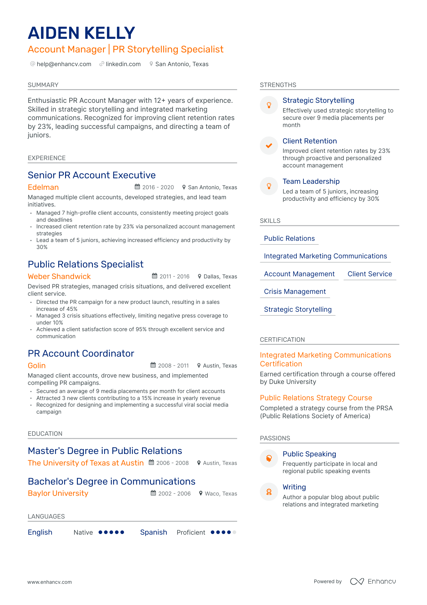 undefined Senior Account Manager Resume Template